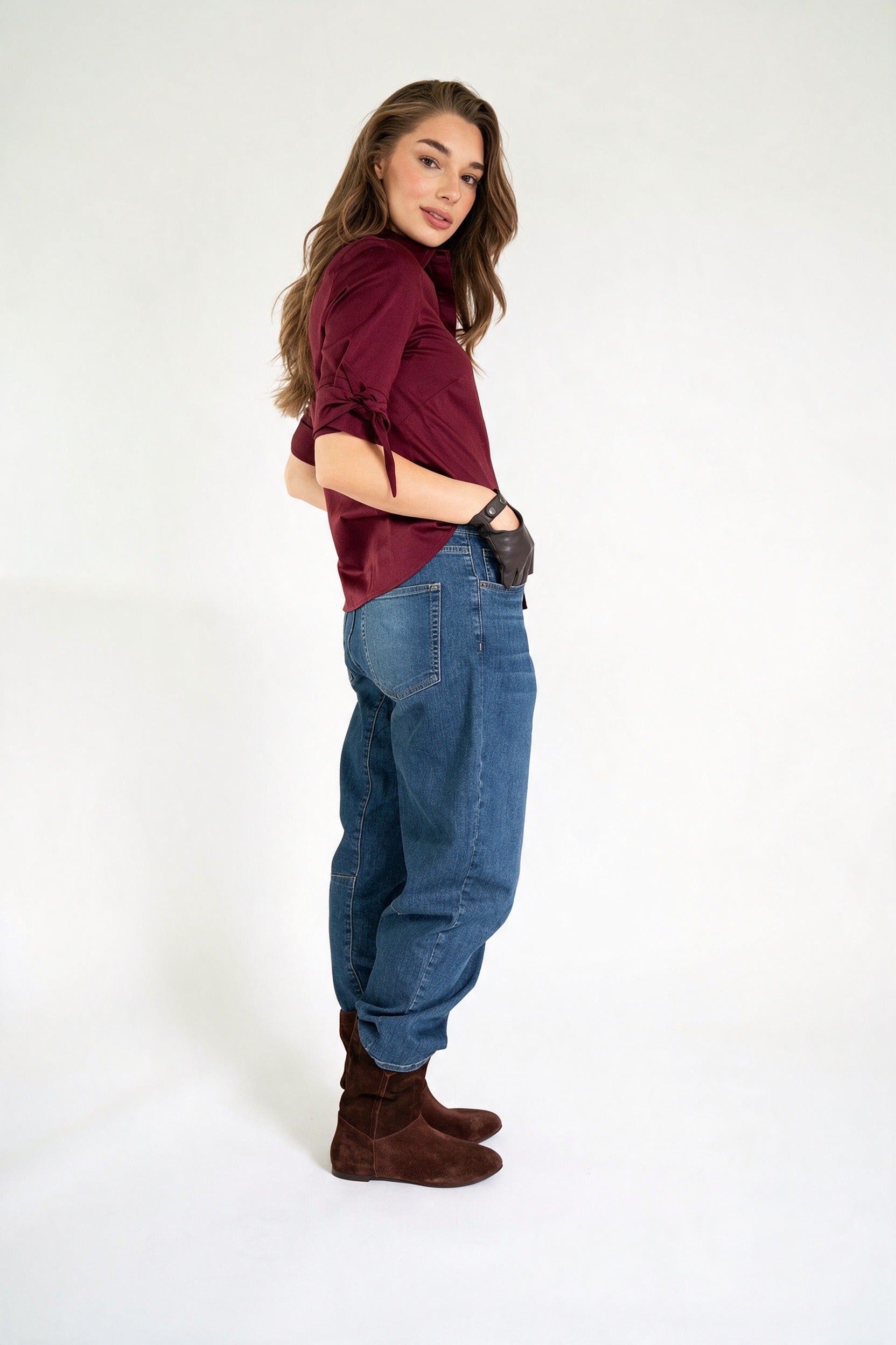 EILINA BLOUSE WINE RED