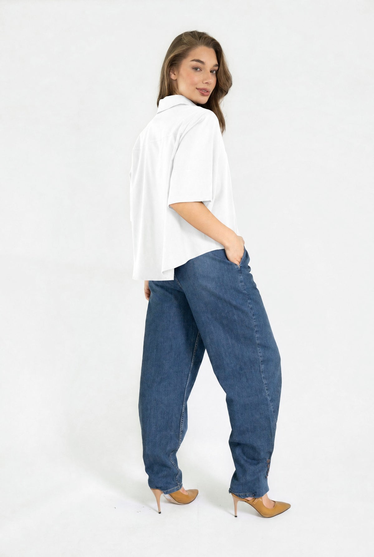 ALIJAH BLOUSE FW26 WHITE — back view