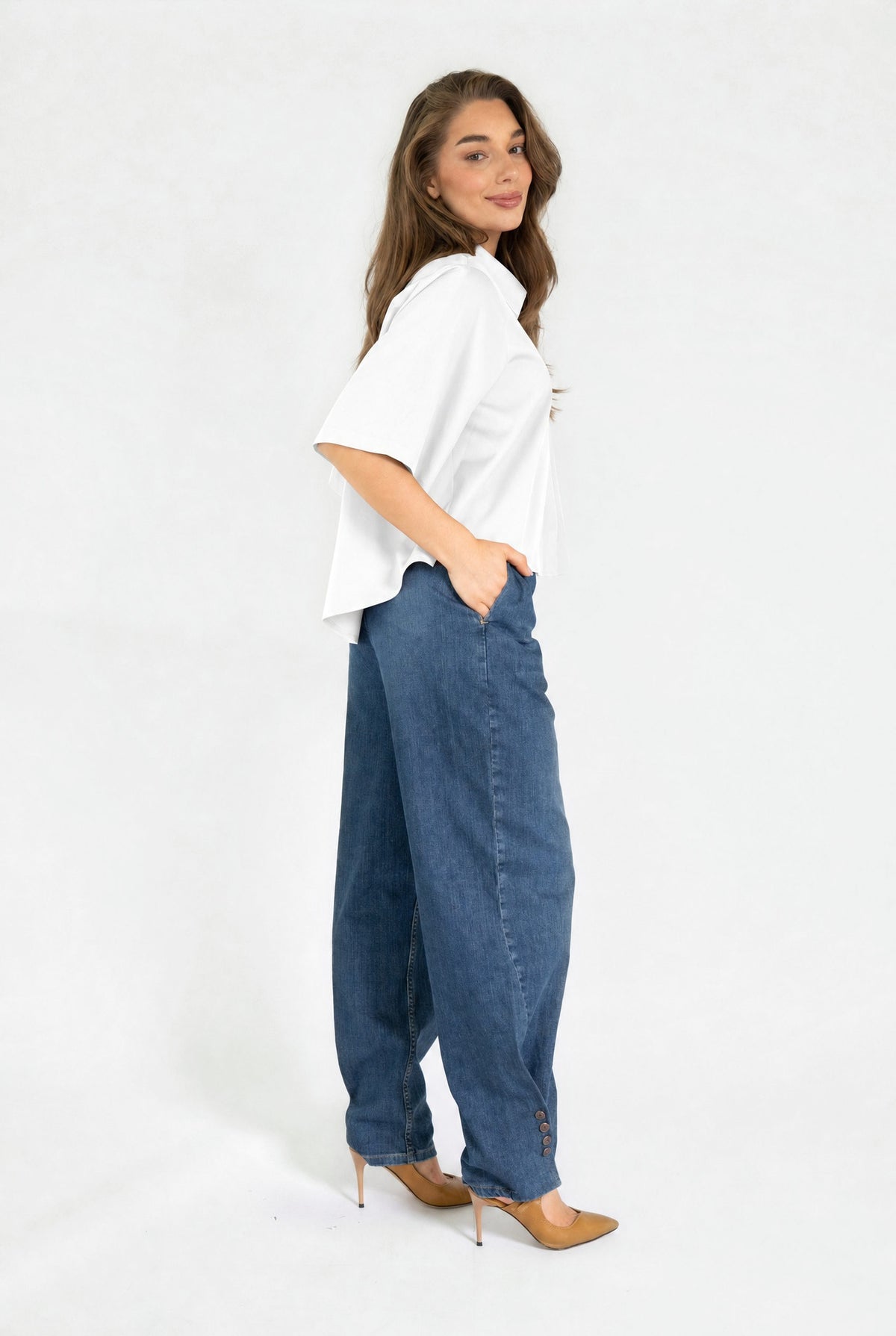 ALIJAH BLOUSE FW26 WHITE — side view
