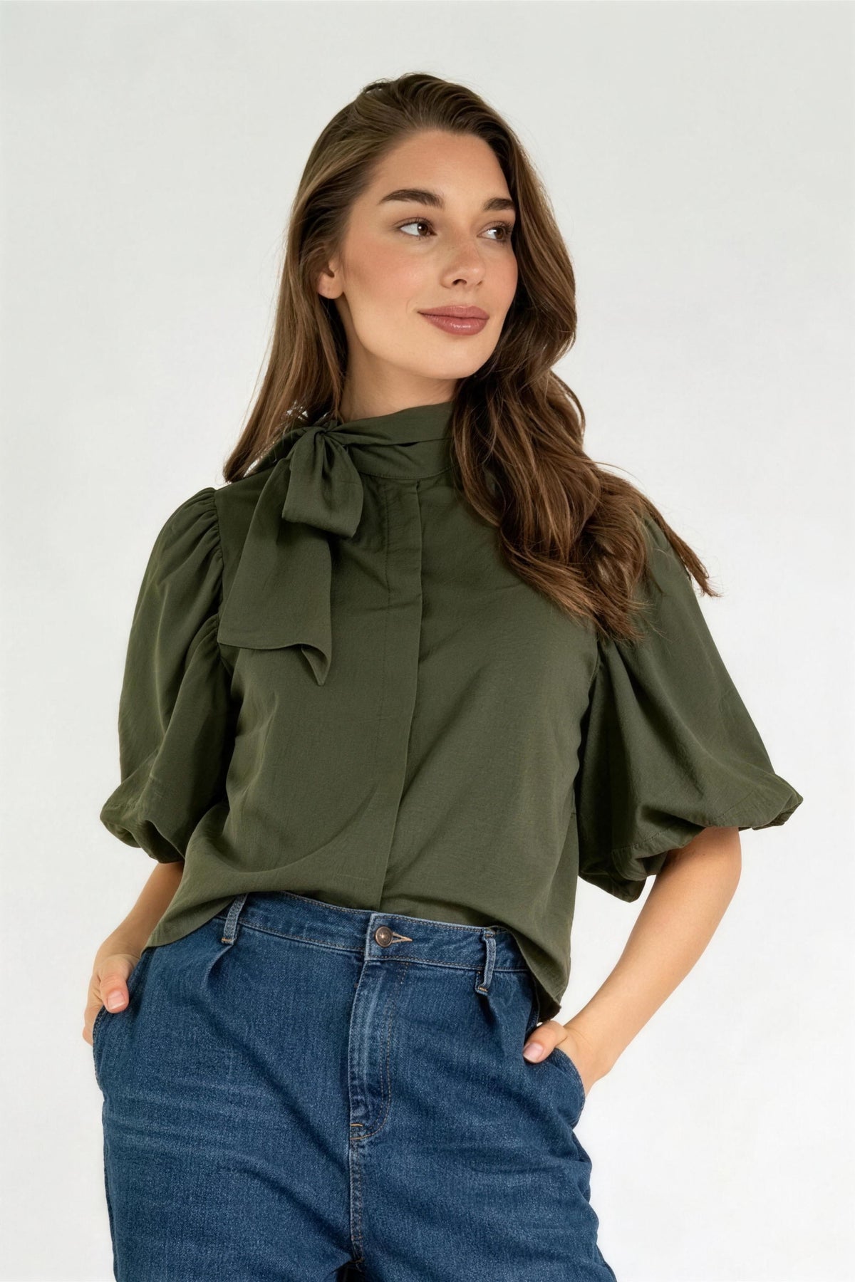 NIA BLOUSE DARK GREEN ARMY