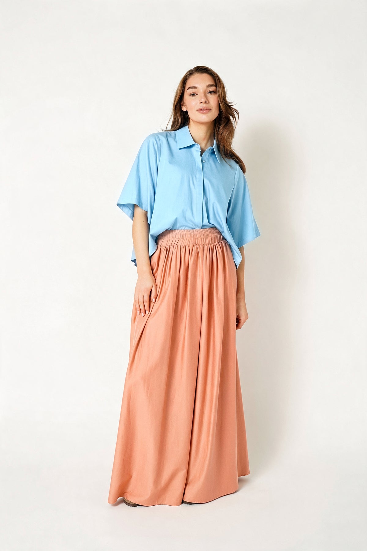 ALIJAH BLOUSE RNBW Light Denim Blue