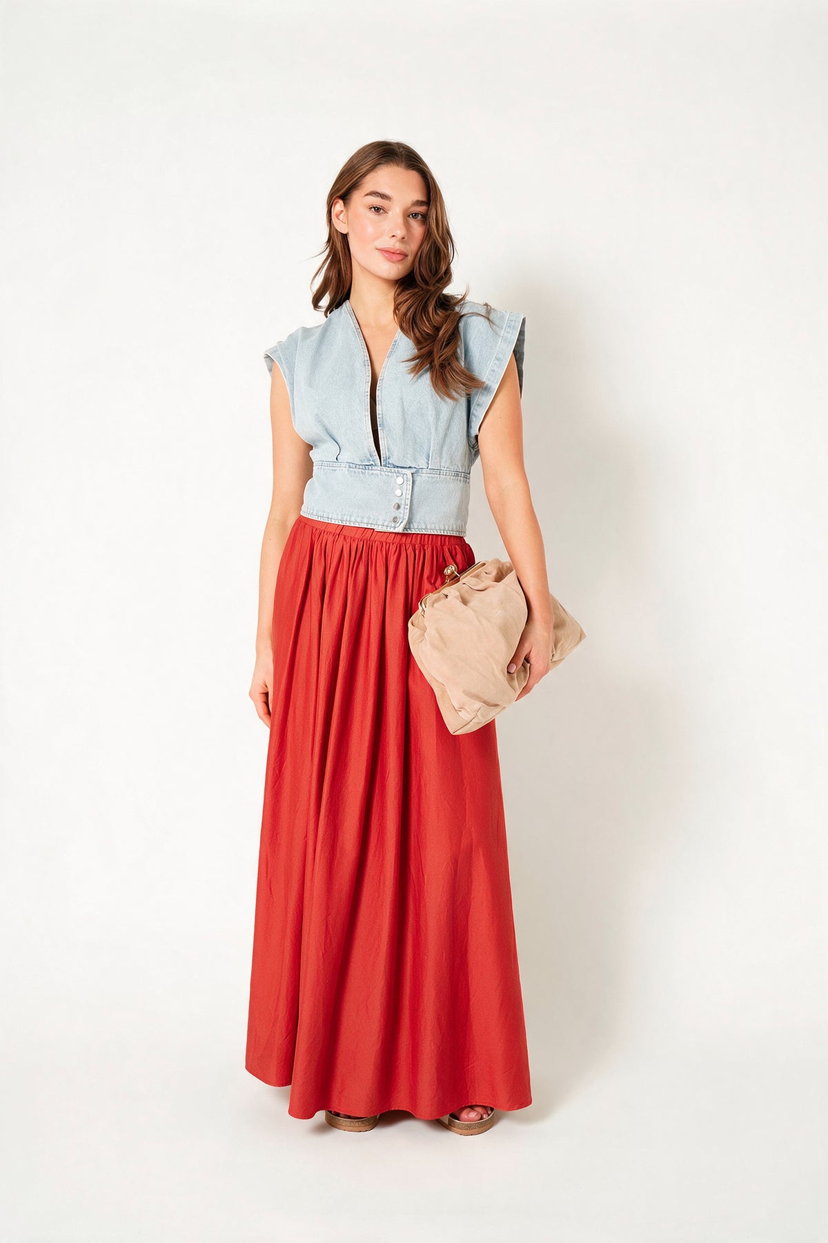 AYLIN SKIRT Down Red