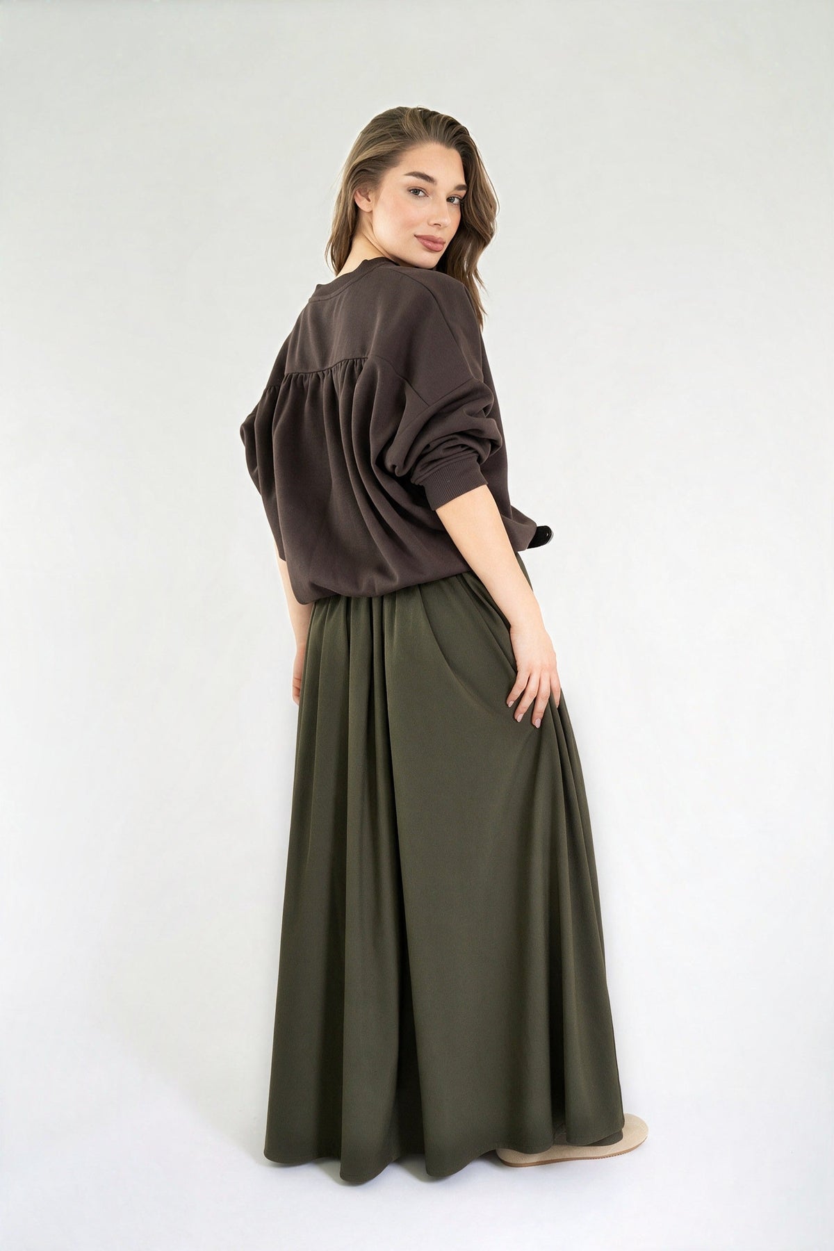 AYLIN SKIRT FW26 DARK GREEN ARMY