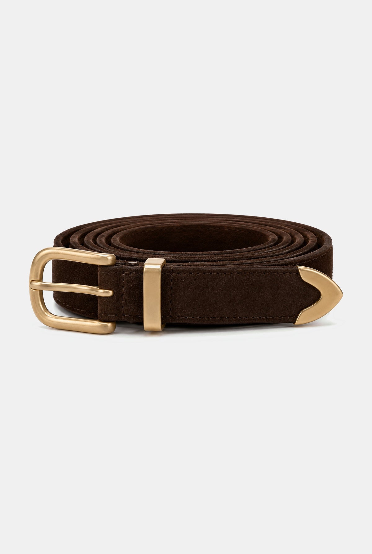EVC BELT LEATHER Dark Brown Suede