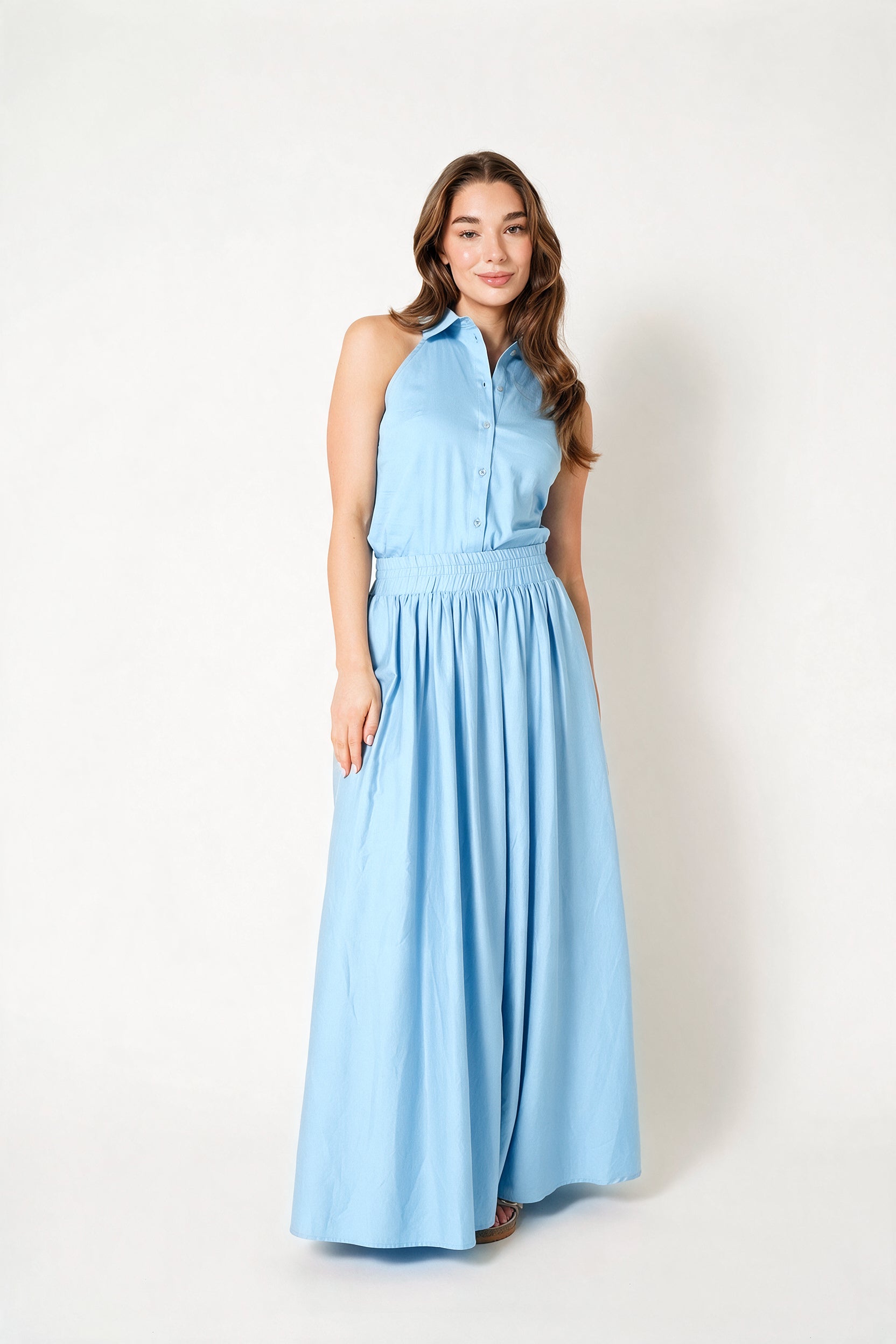 LUCIA BLOUSE RNBW Light Denim Blue