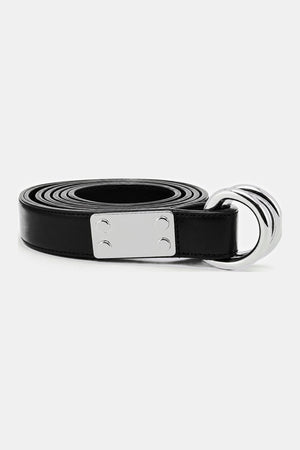 MAIKE BELT BLACK LEATHER SILVER