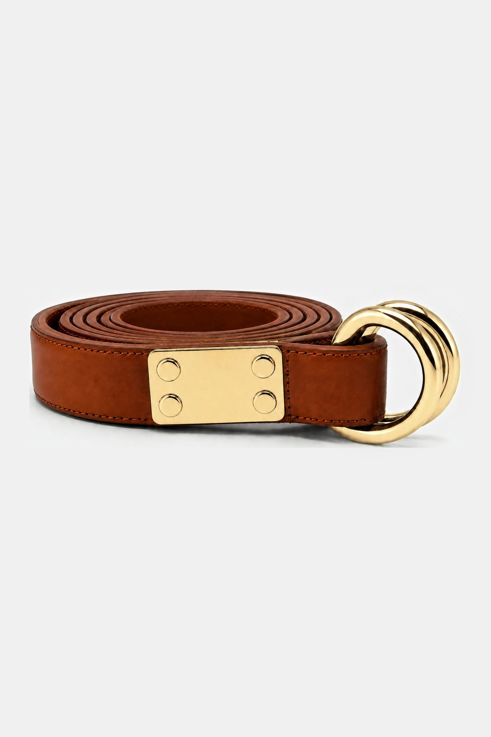 MAIKE BELT COGNAC LEATHER GOLD