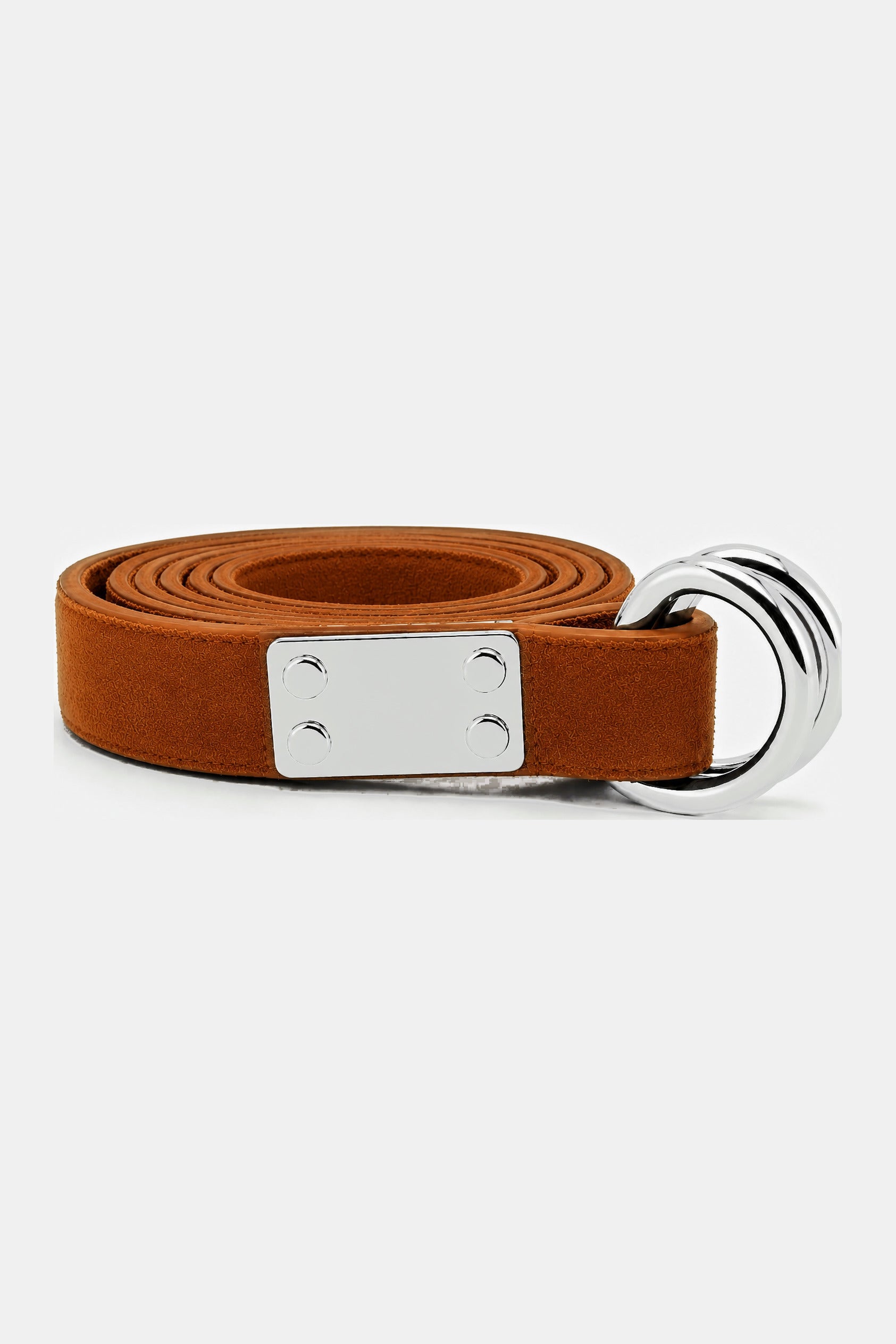 MAIKE BELT COGNAC SUEDE SILVER
