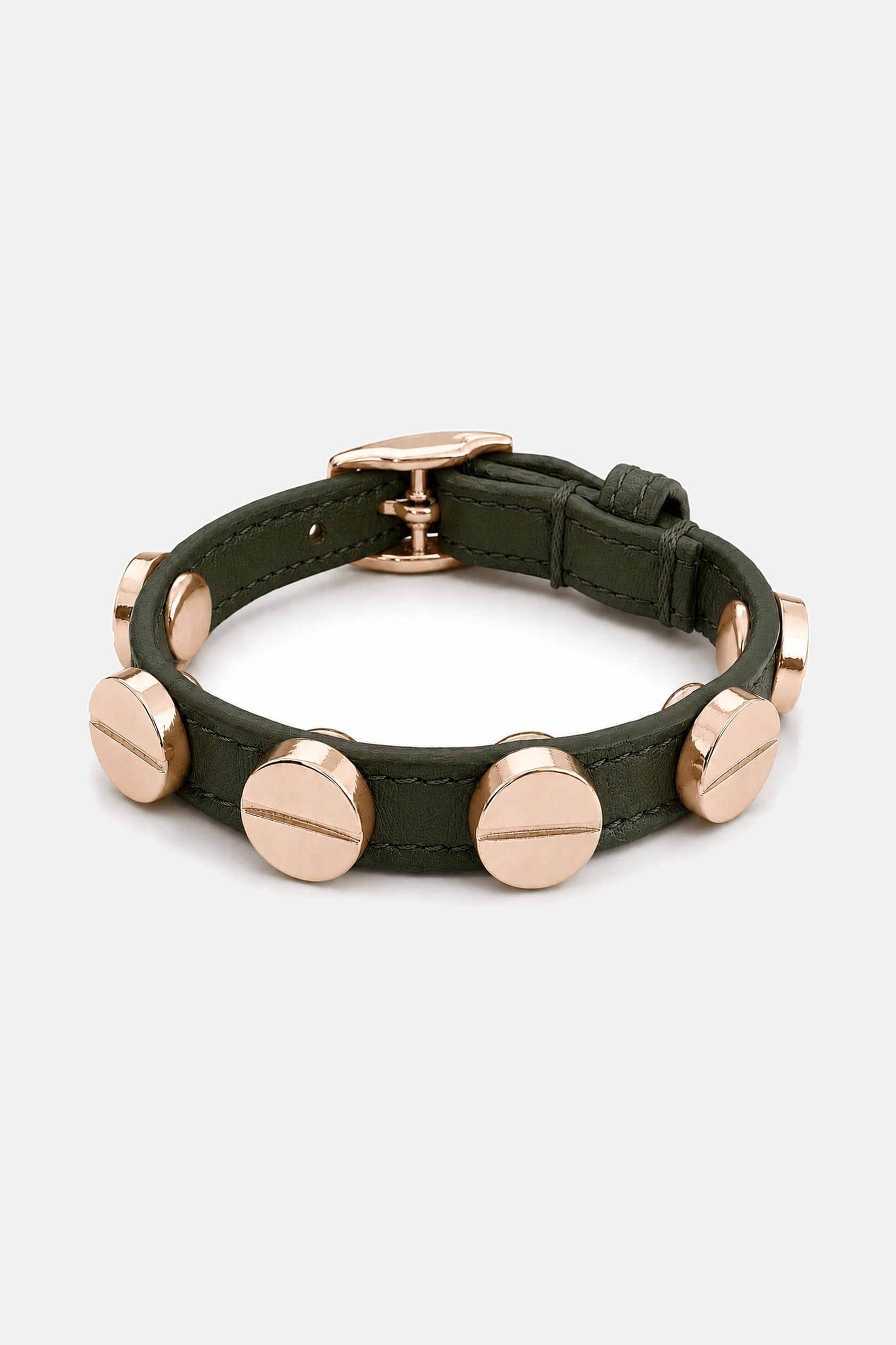 Screw Bracelet Army Green - Rose Gold
