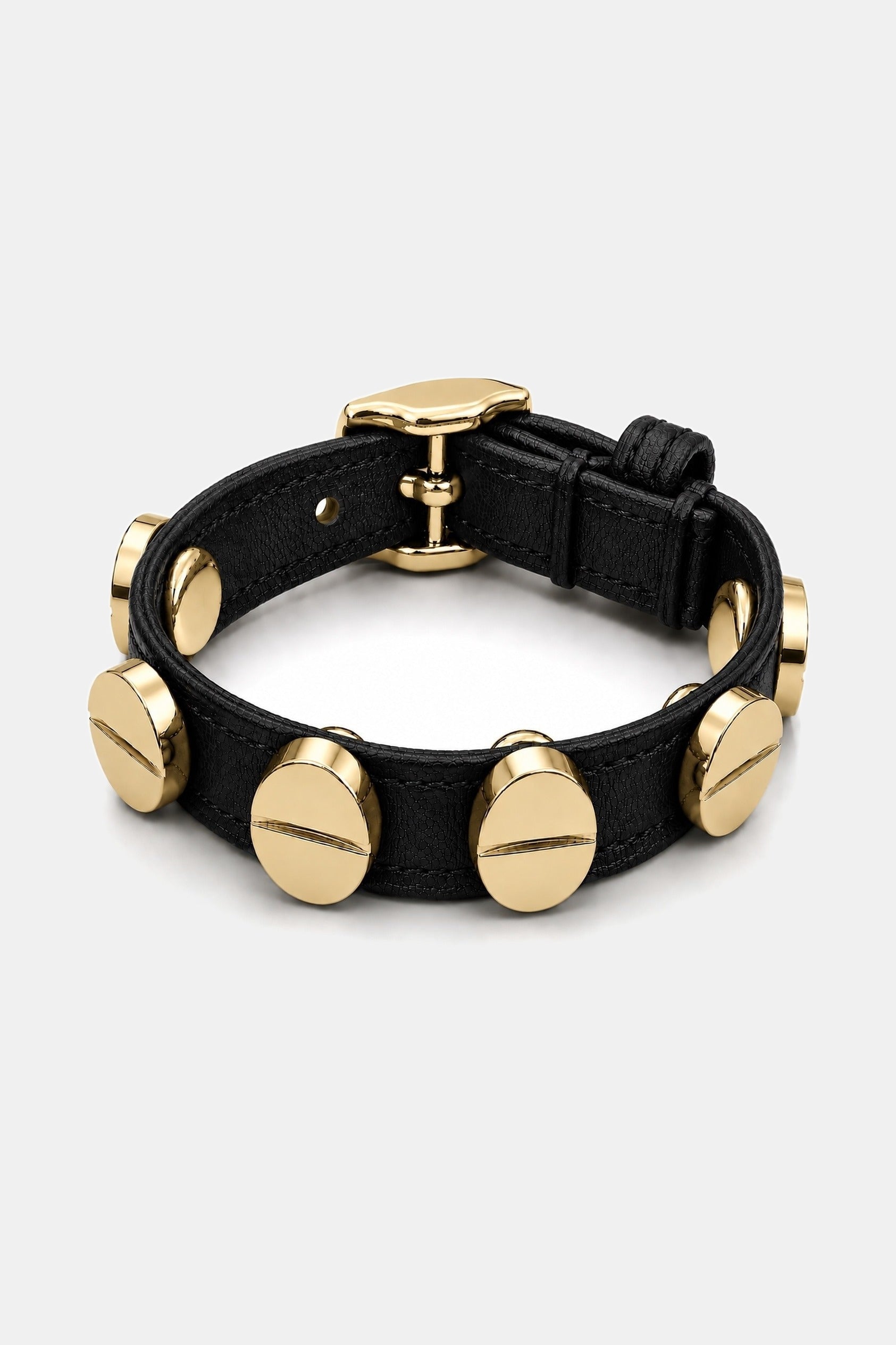 Screw Bracelet Black - Yellow Gold