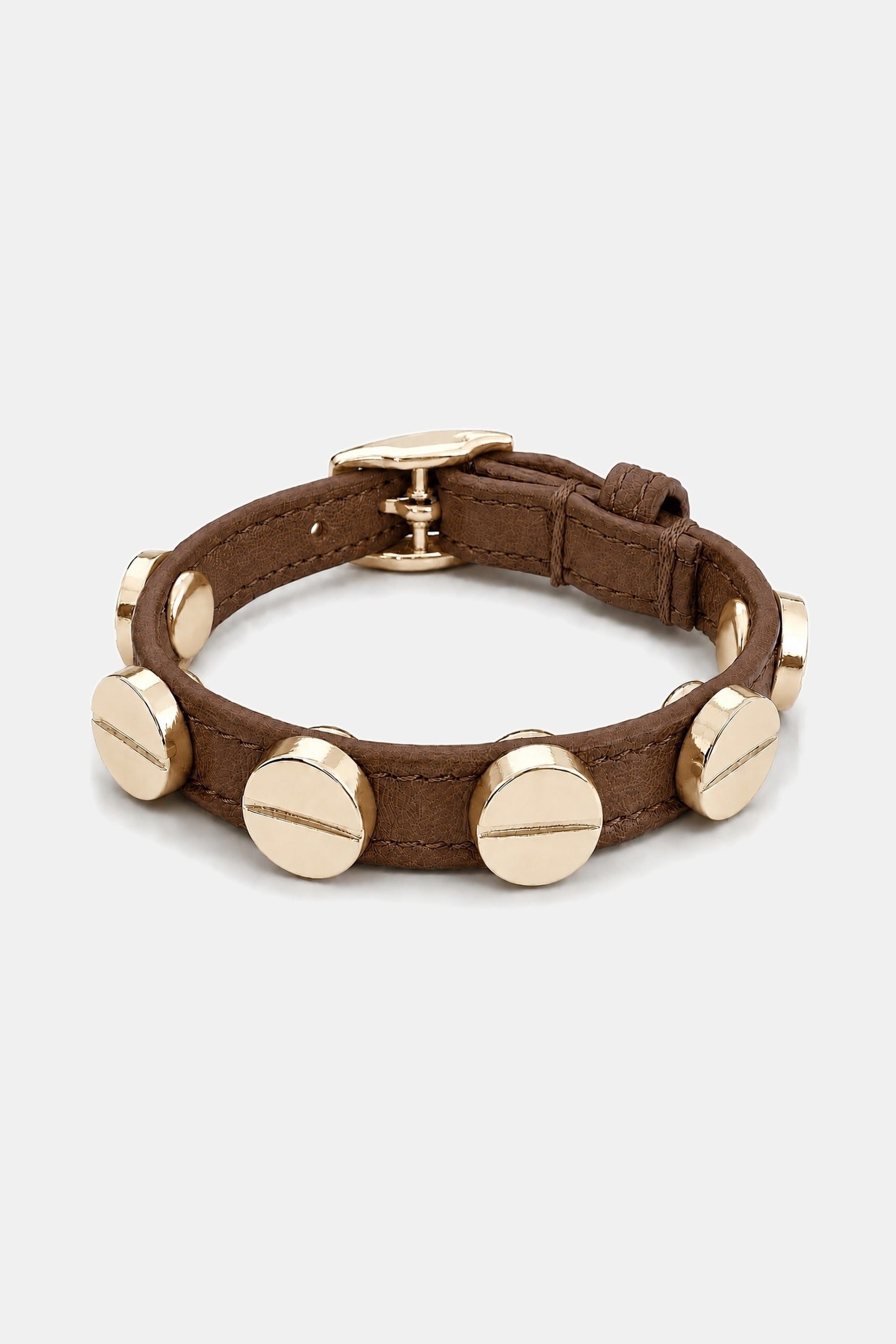 Screw Bracelet Mustang Brown - Yellow Gold