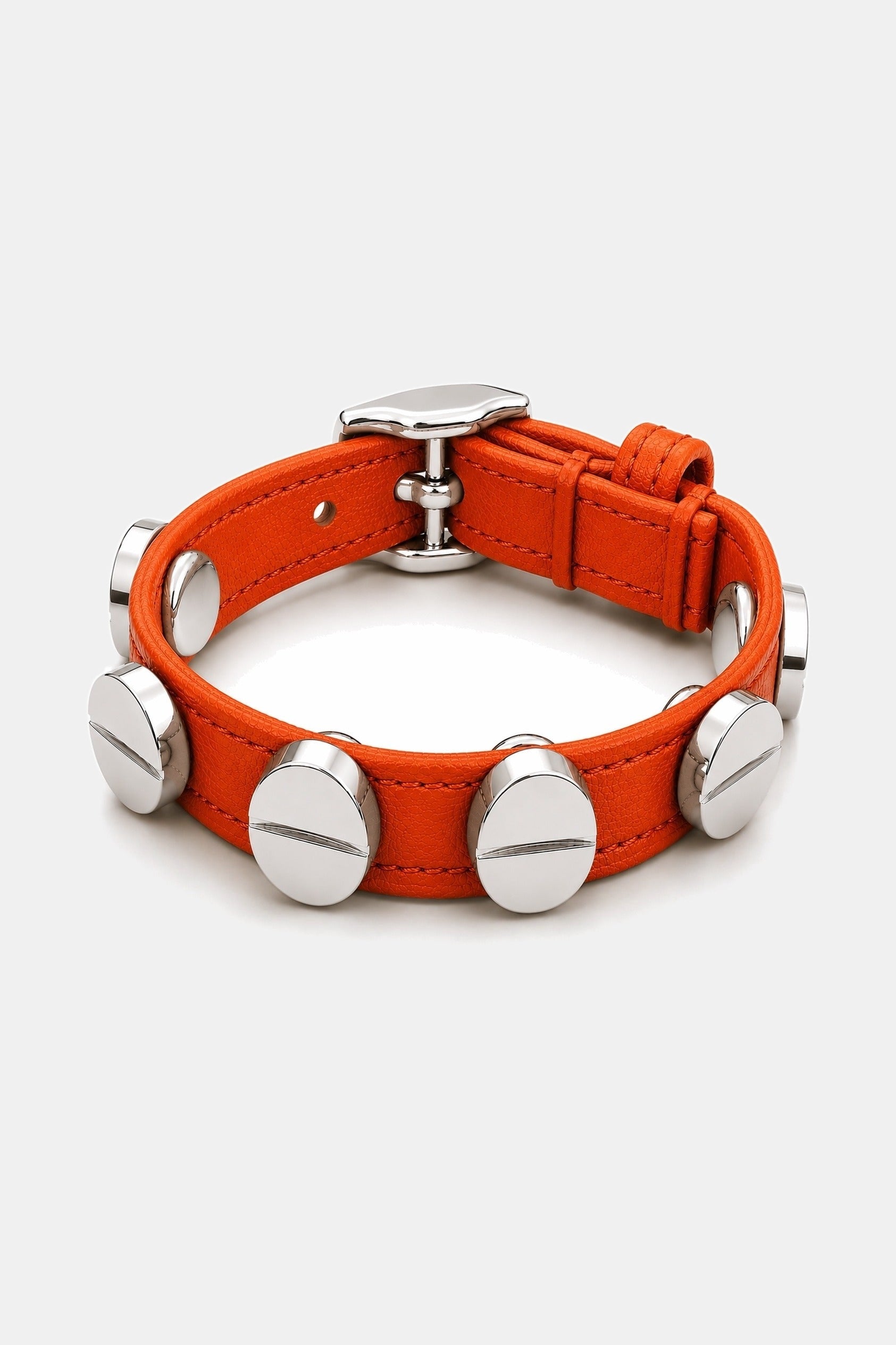 Screw Bracelet Orange - White Gold