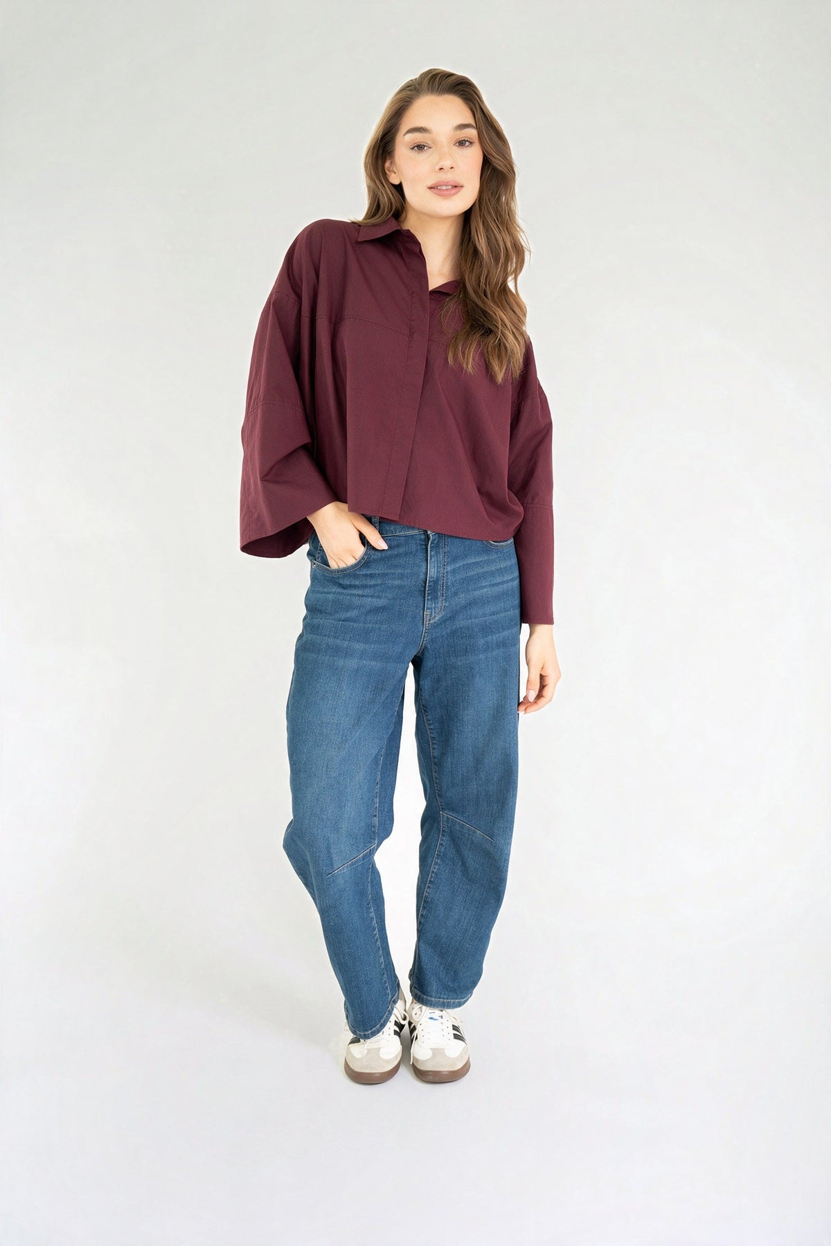 VARISSA BLOUSE Burgundy Wine red