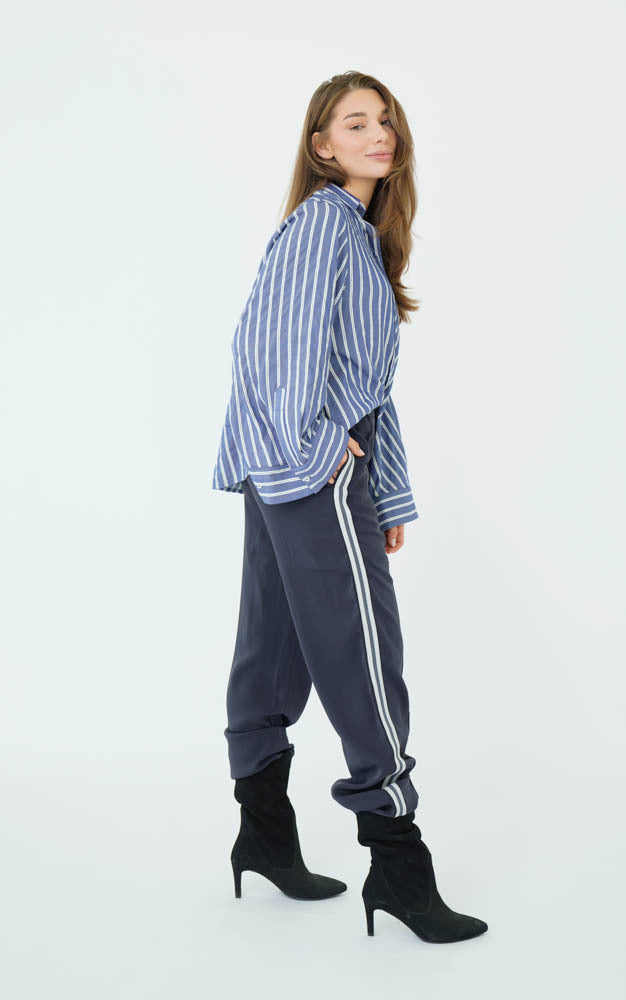 Indi Blouse Denim Stripe Chain