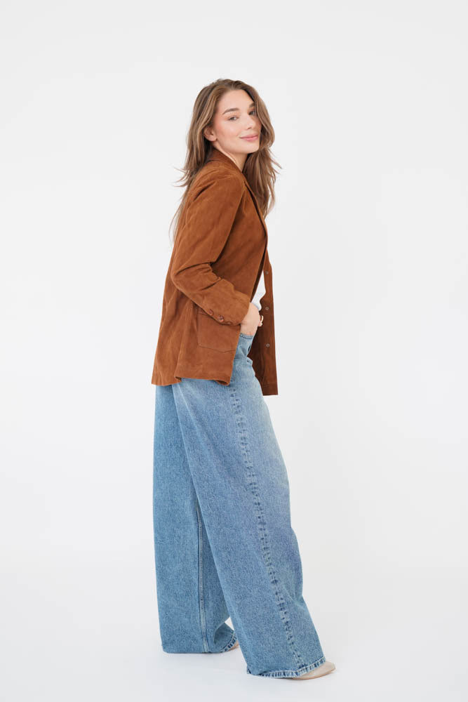 Biagia Blazer Cognac Suede