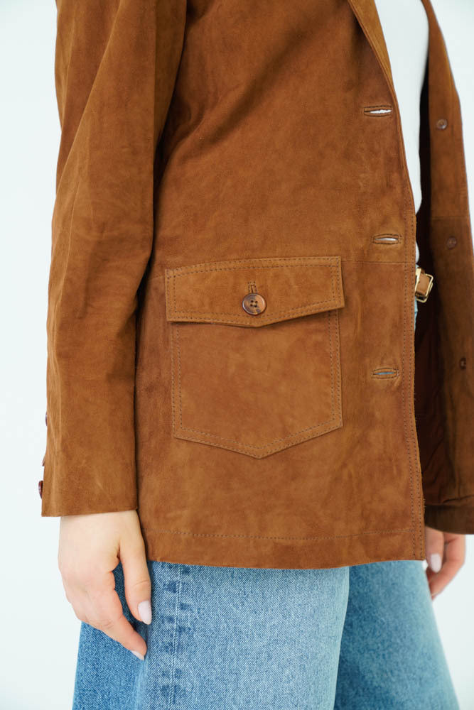 Biagia Blazer Cognac Suede