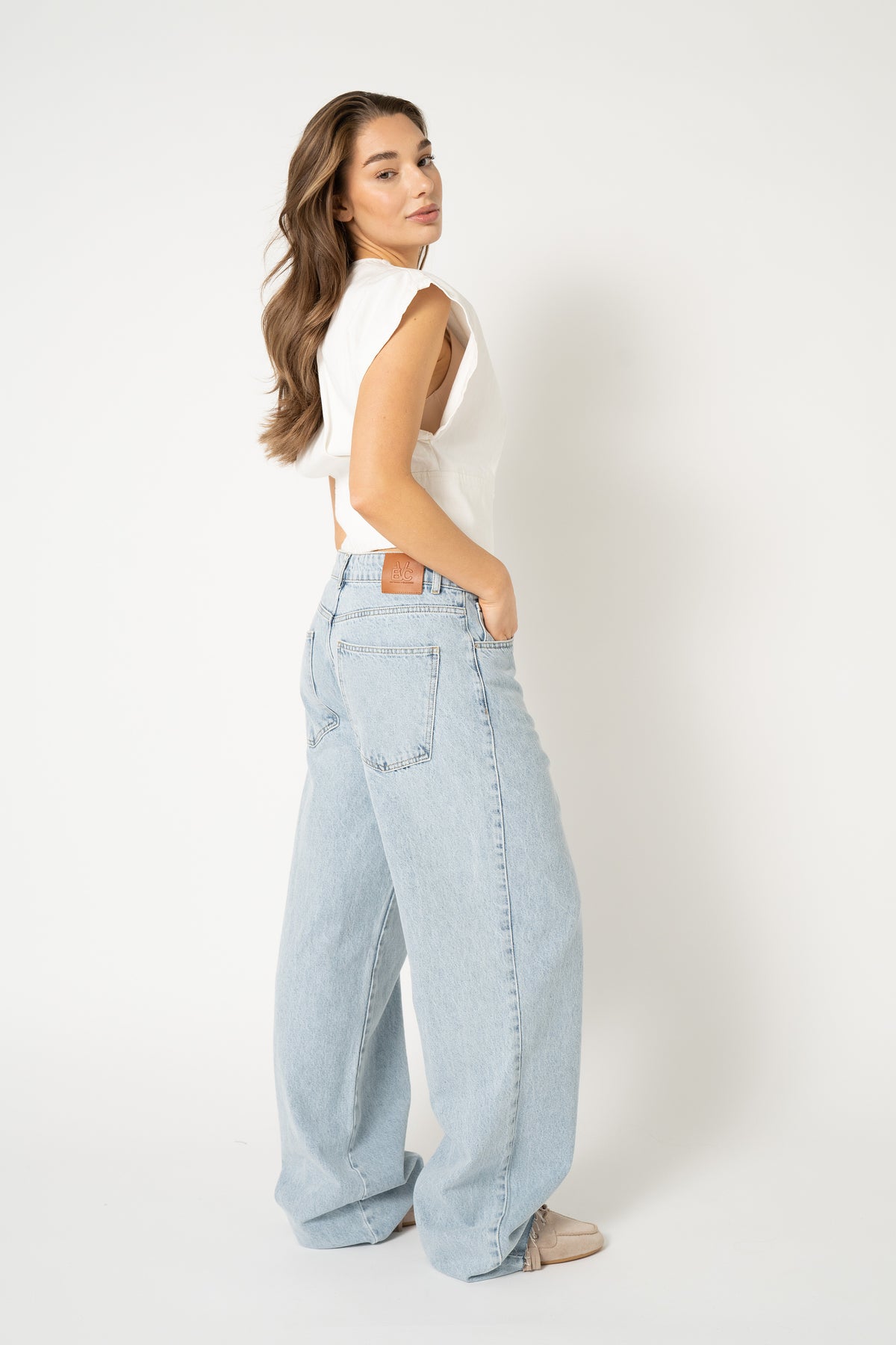 PFEIFFER DENIM TOP BASIS White