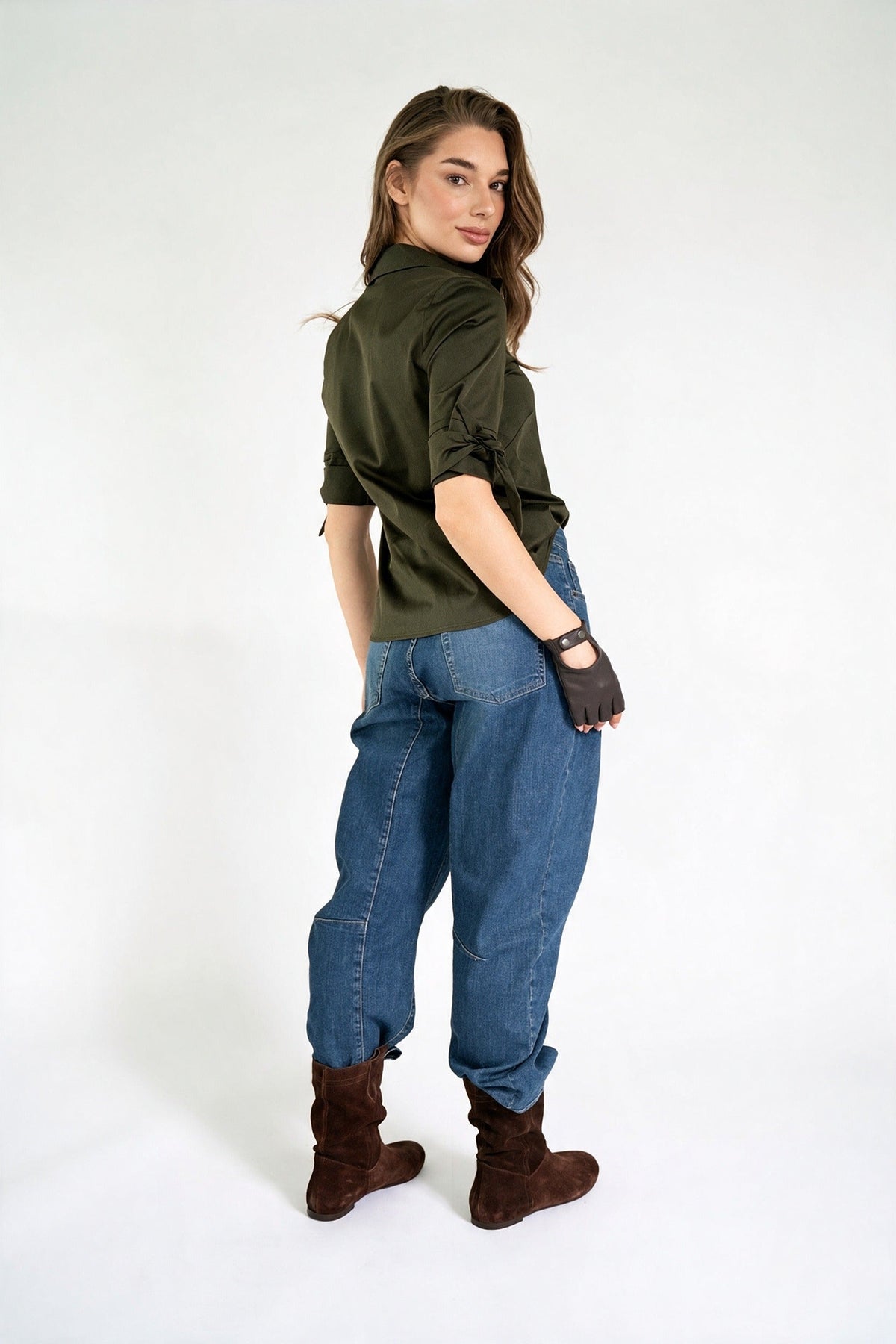EILINA BLOUSE DARK GREEN ARMY