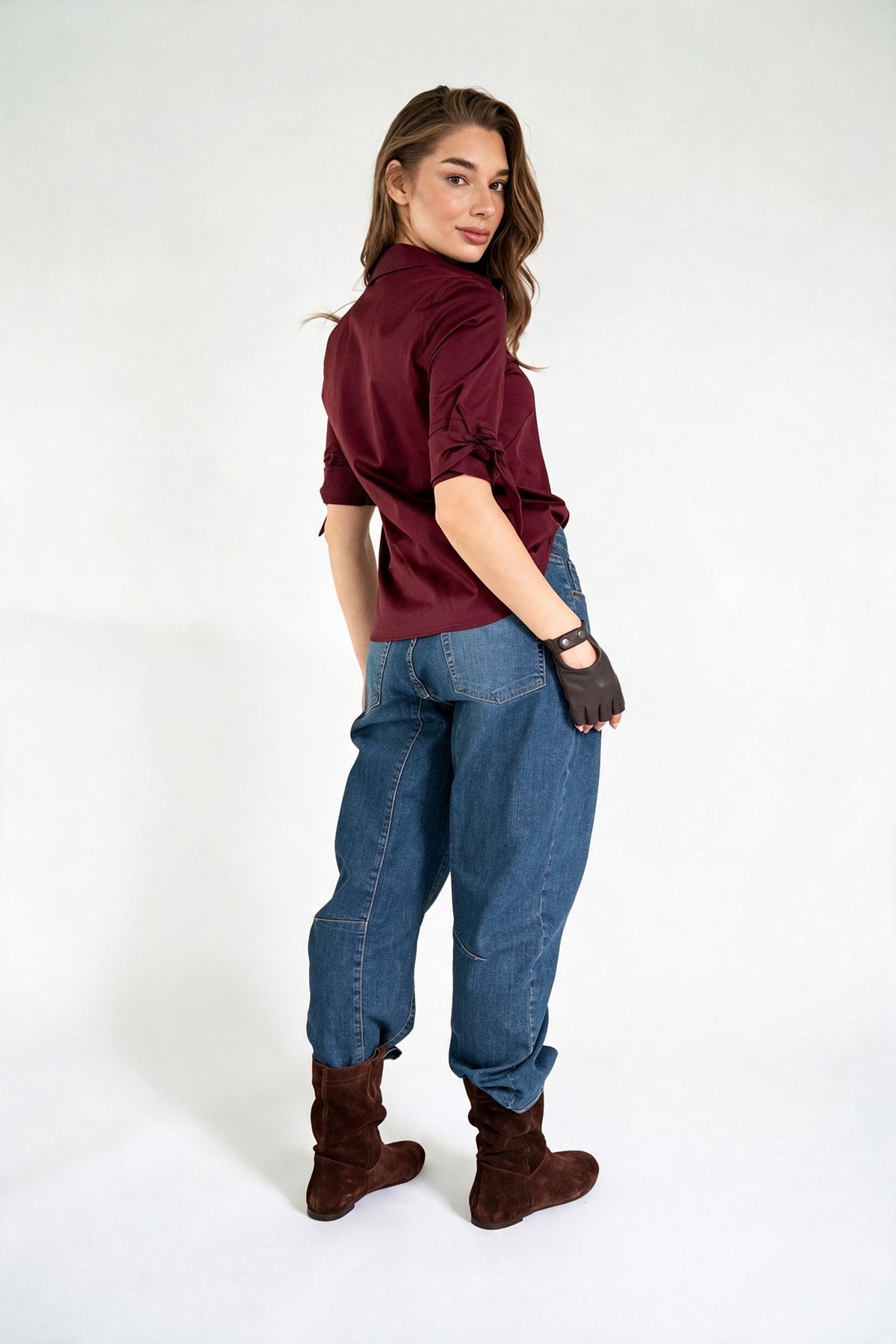 EILINA BLOUSE WINE RED