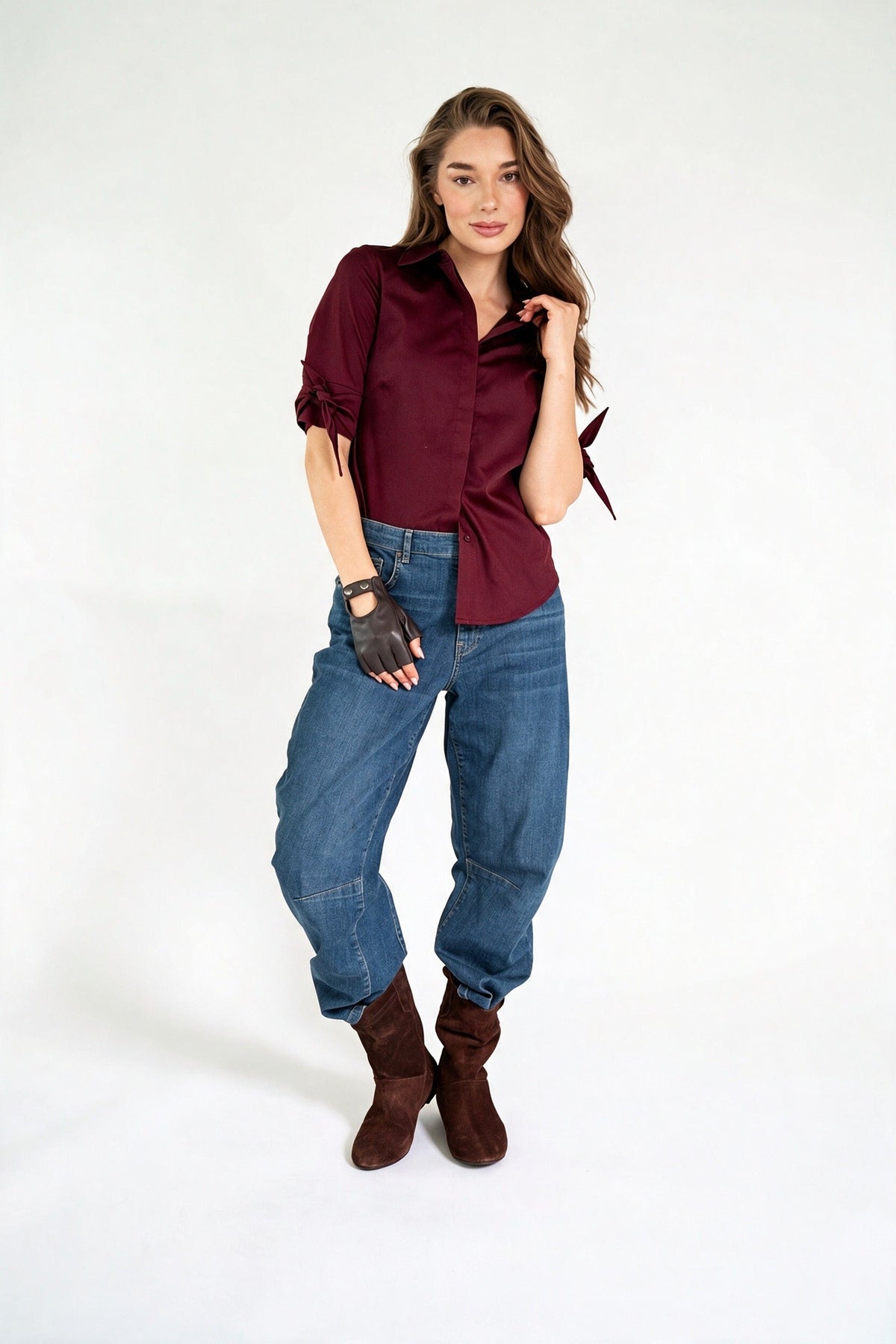 EILINA BLOUSE WINE RED