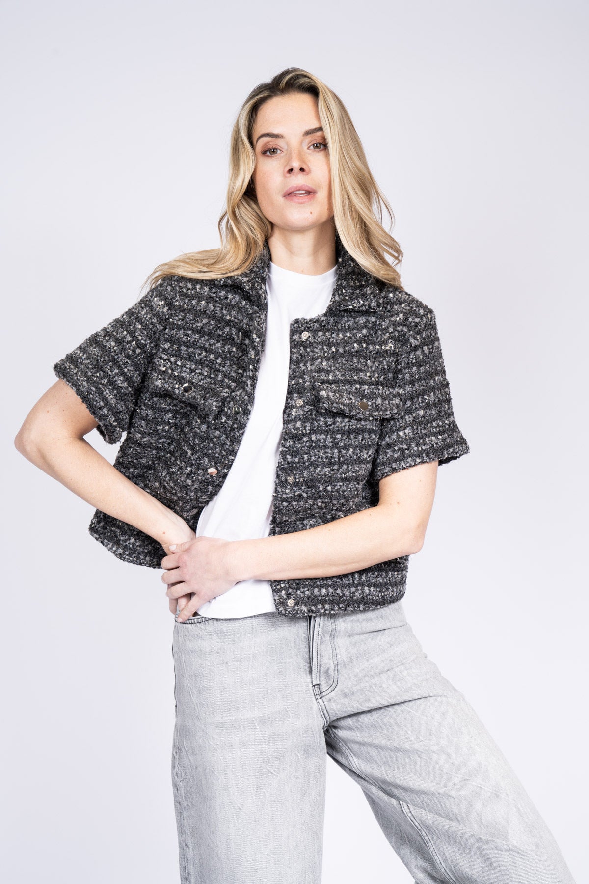 Eline Jacket ERA Grey Knit MIx