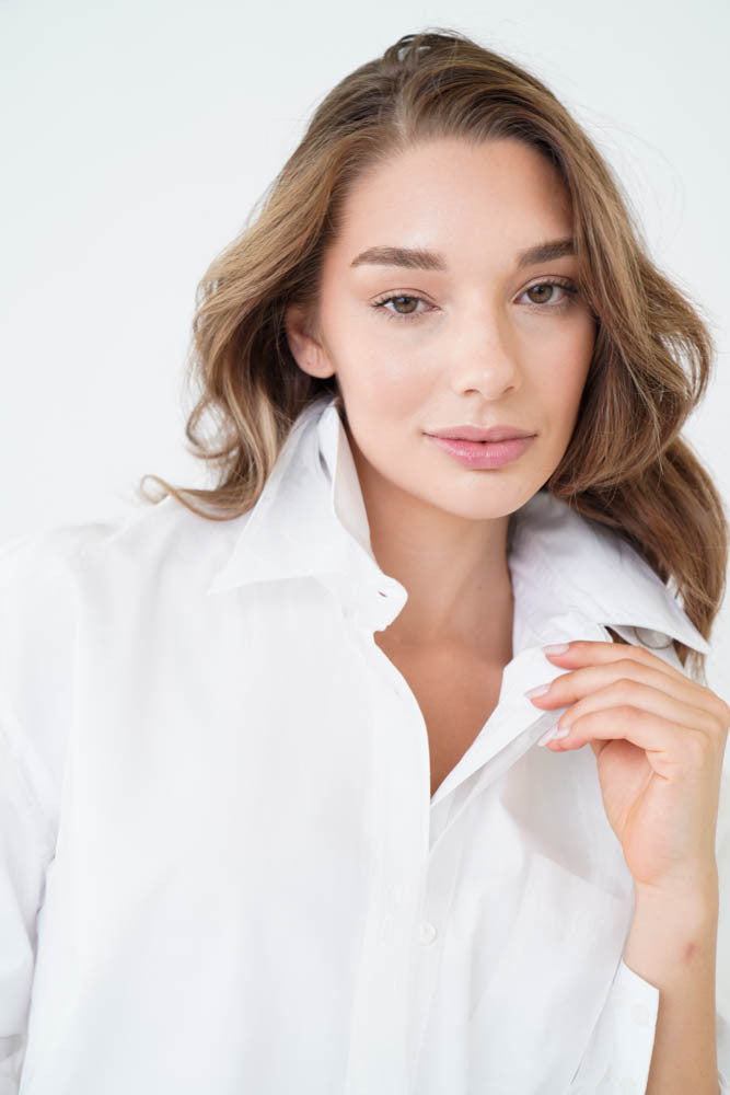 Mesh Double Blouse Rome White - White