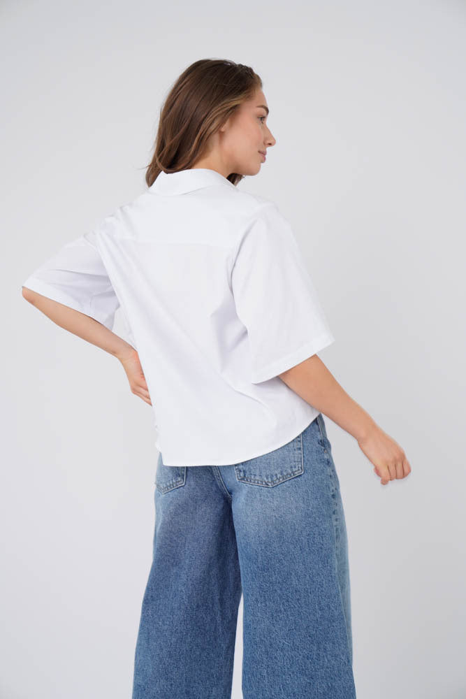 ALIJAH BLOUSE BASIC White Polly Cotton