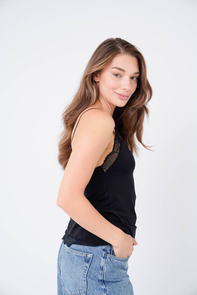 TESSET TOP LACE BASIC BLACK