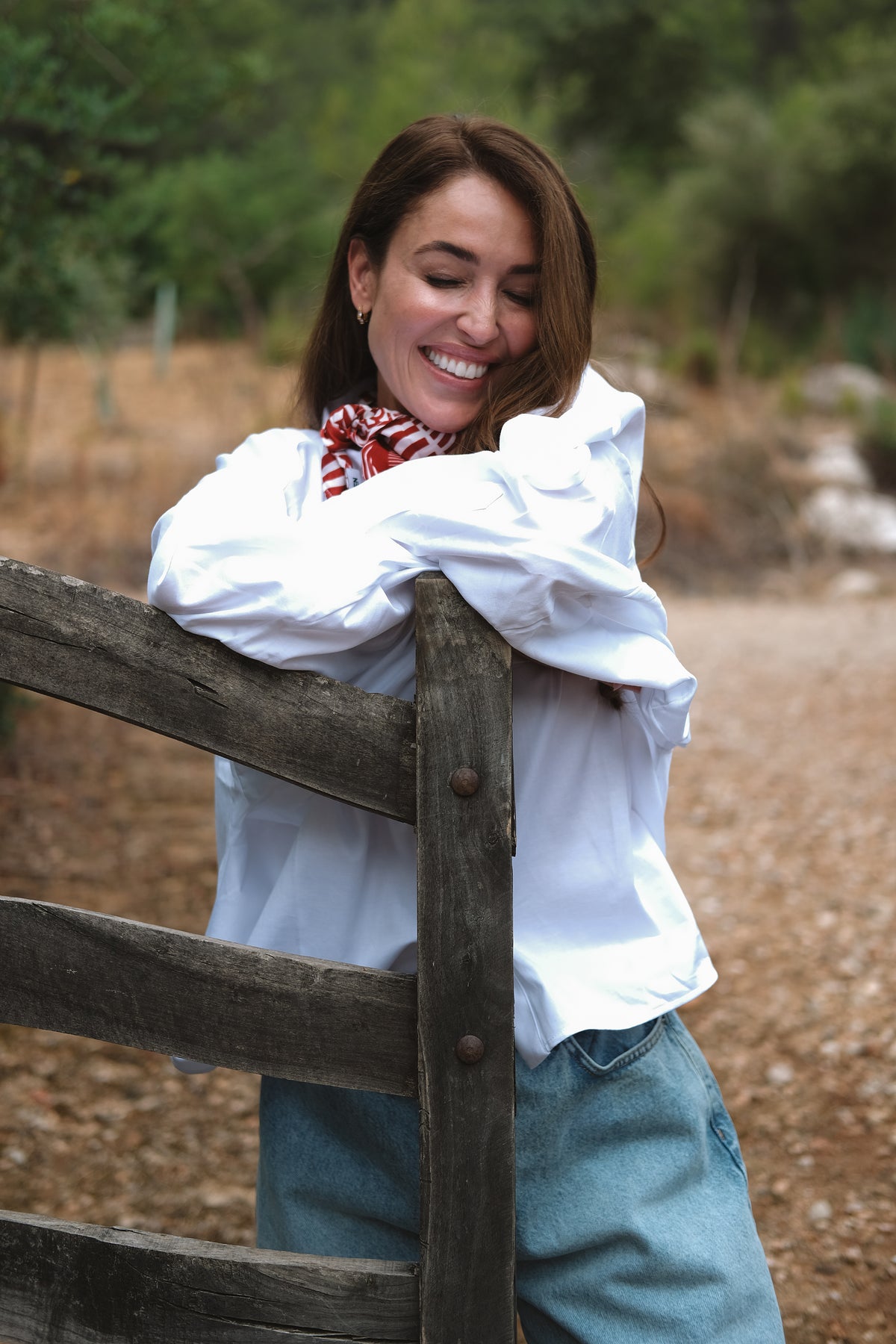 FESTIVE SCARF RED / OFF WHITE