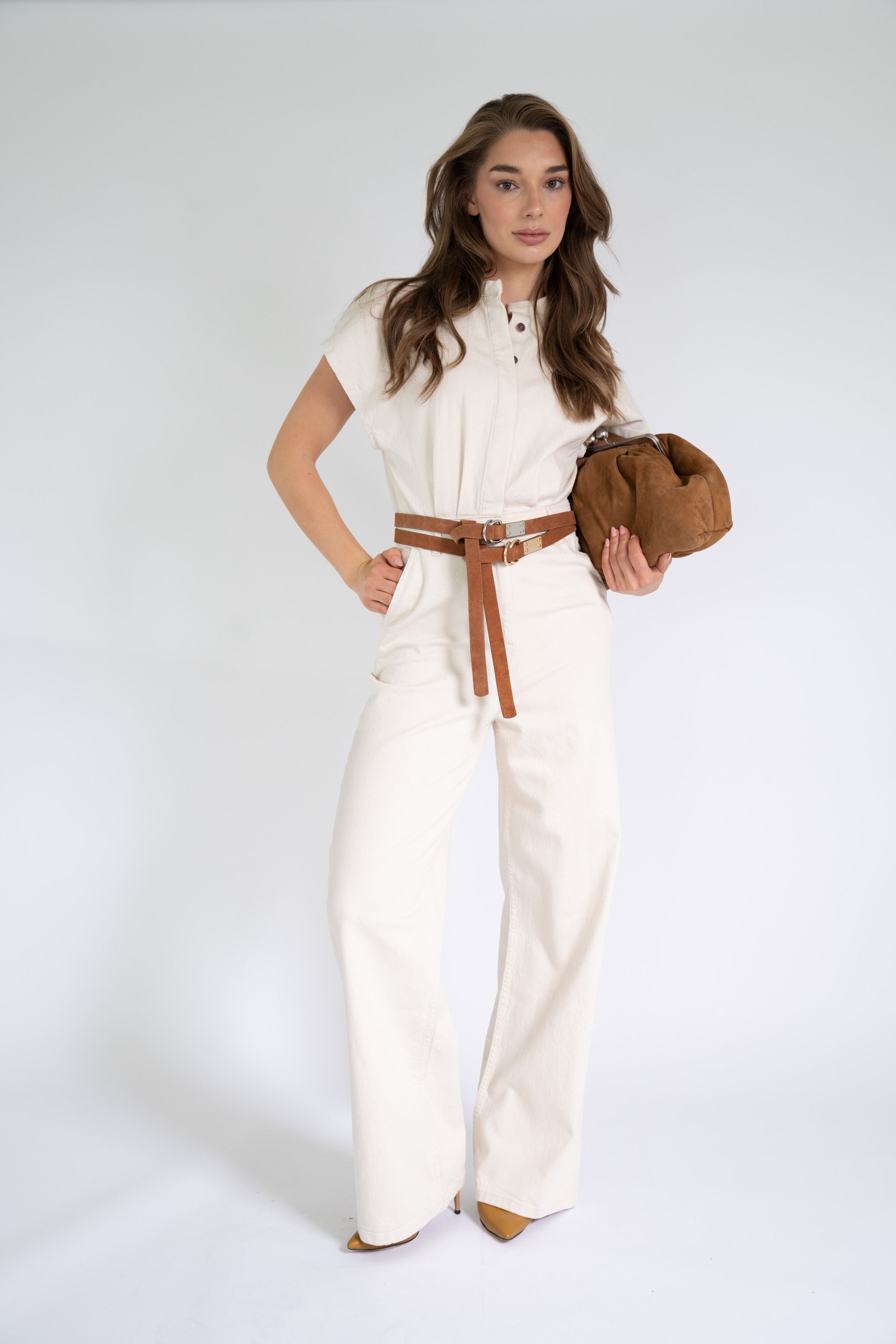HALEY JUMPSUIT DENIM BEIGE