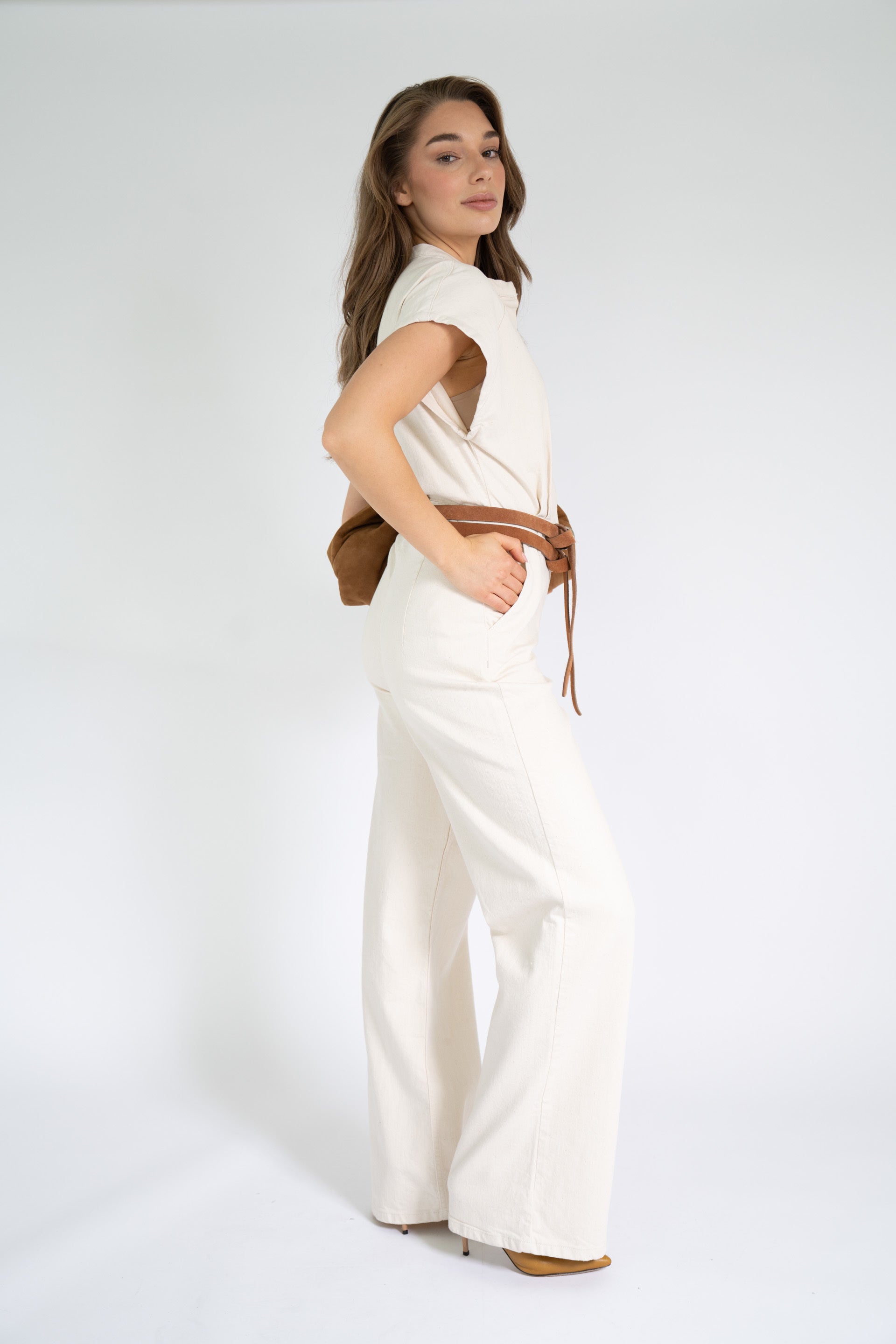 HALEY JUMPSUIT DENIM BEIGE
