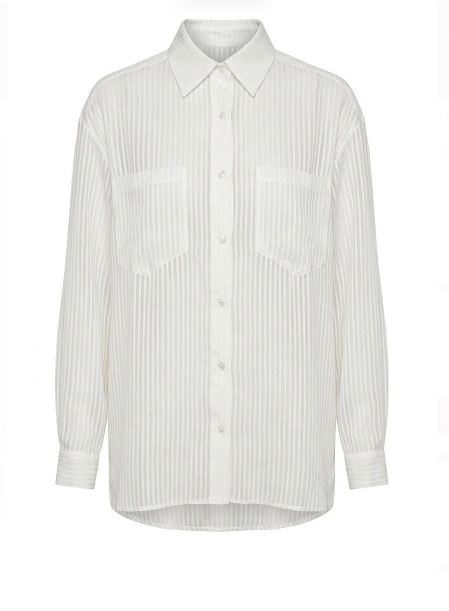 NOOR BLOUSE RAYÉ BLANC