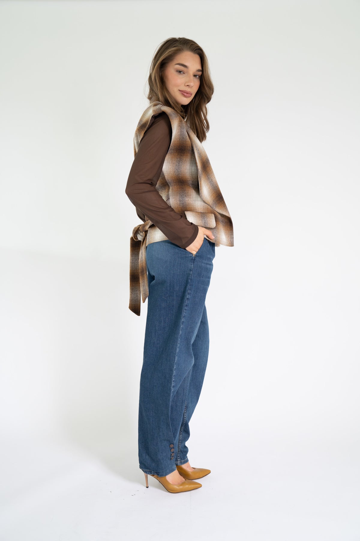 SIRAL TOP CHECKERED