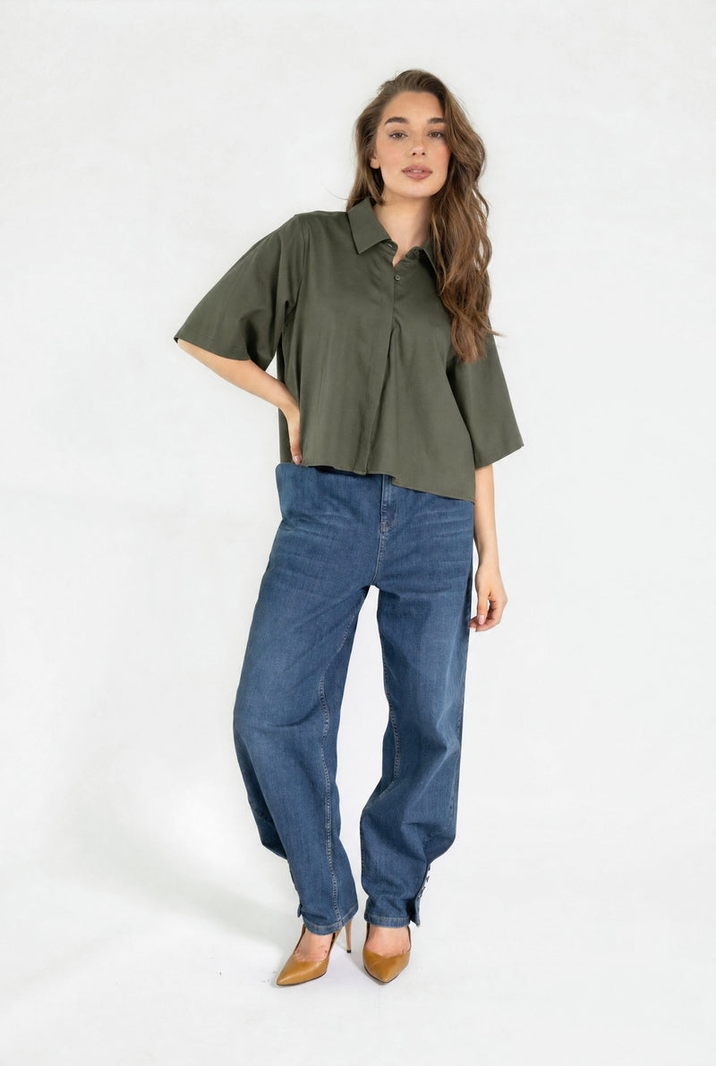ALIJAH BLOUSE FW26 VERT ARMÉE FONCÉ