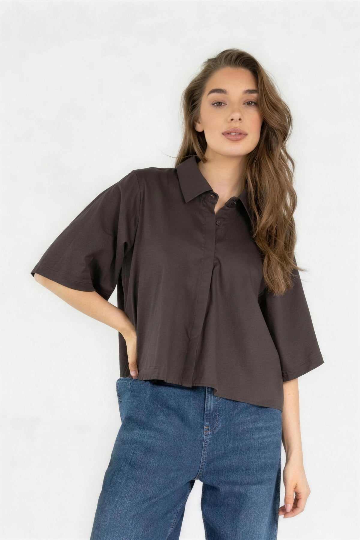 ALIJAH BLOUSE FW26 DARK BROWN