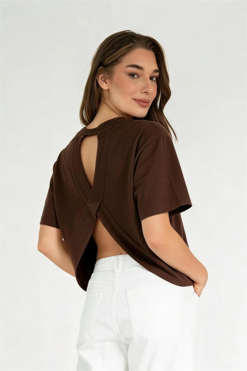 SASACHA TOP DARK BROWN