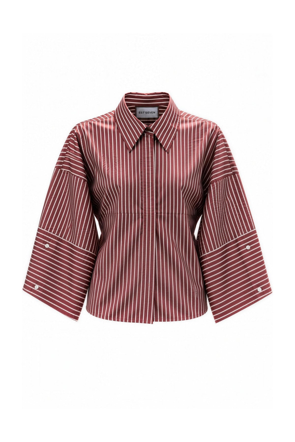 AI: VARISSA BLOUSE Red. - White stripes