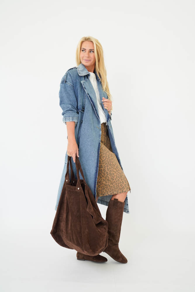 SHOPPER BAG EvC Suede Brown