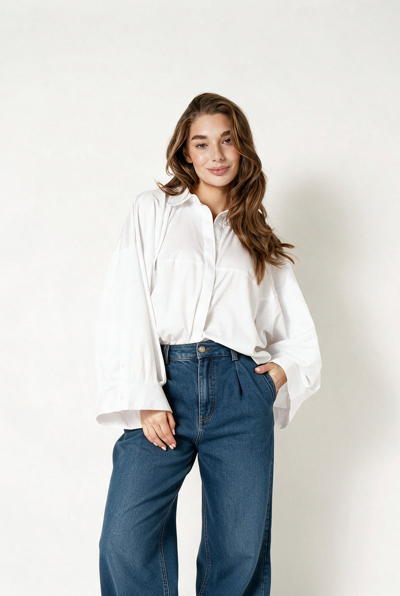 ANNABETH BLOUSE BASIC Blanc