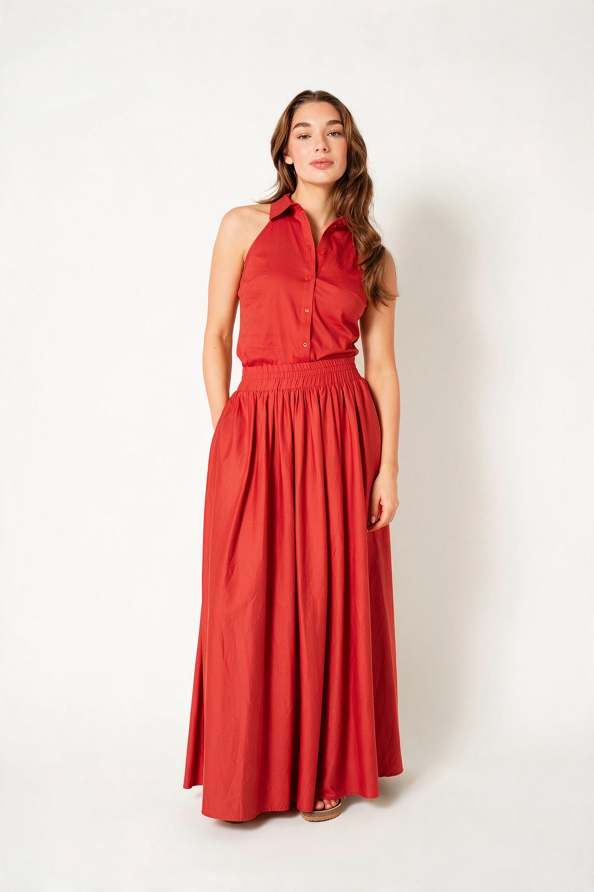 AYLIN SKIRT Down Red