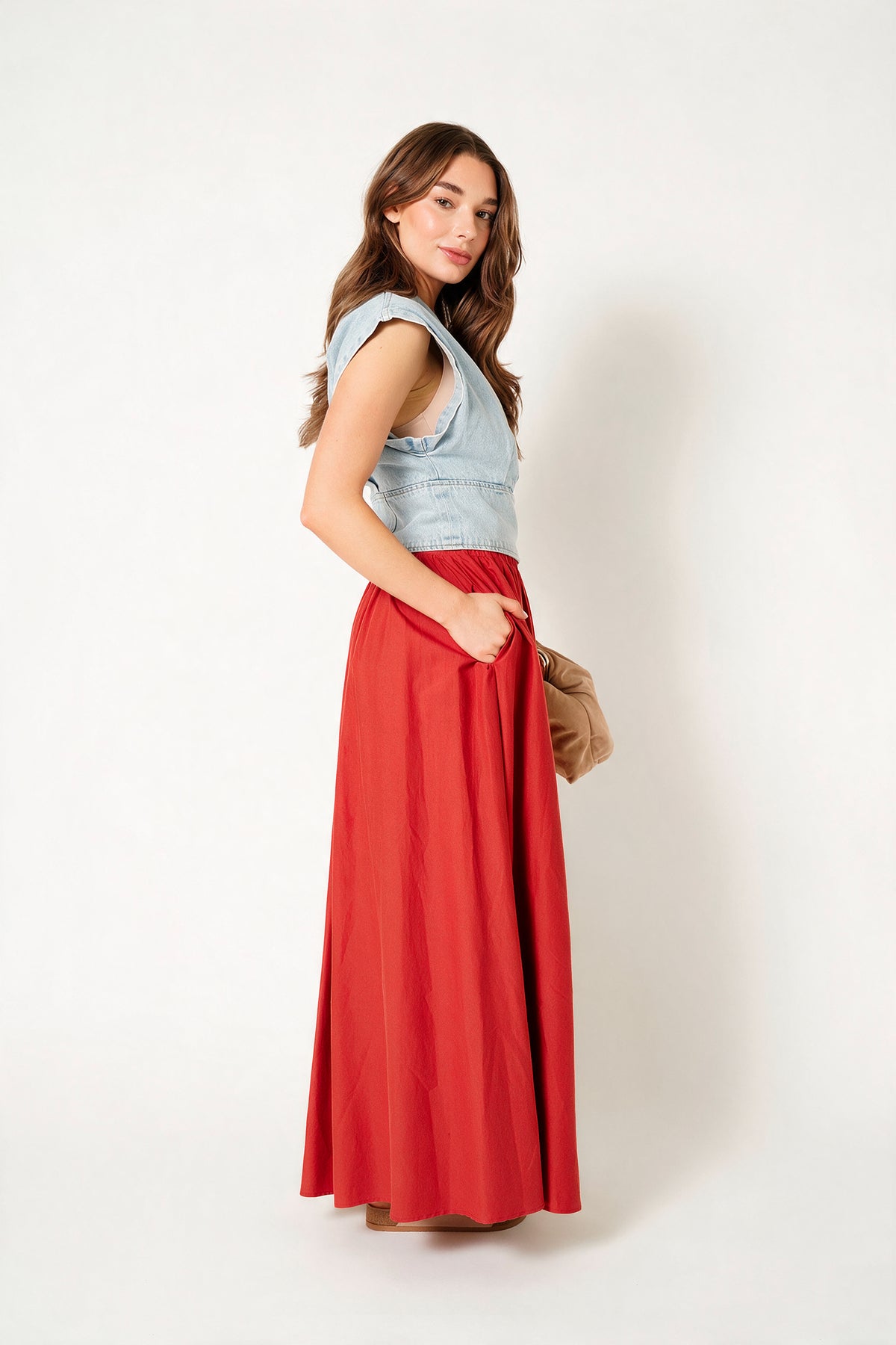 AYLIN SKIRT Down Red