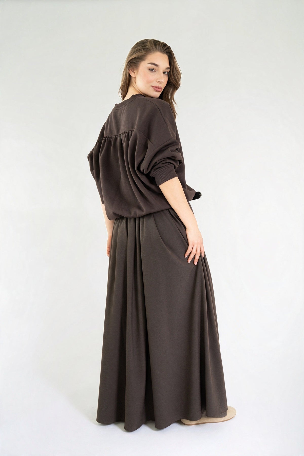 AYLIN SKIRT FW26 DARK NIGHT BROWN