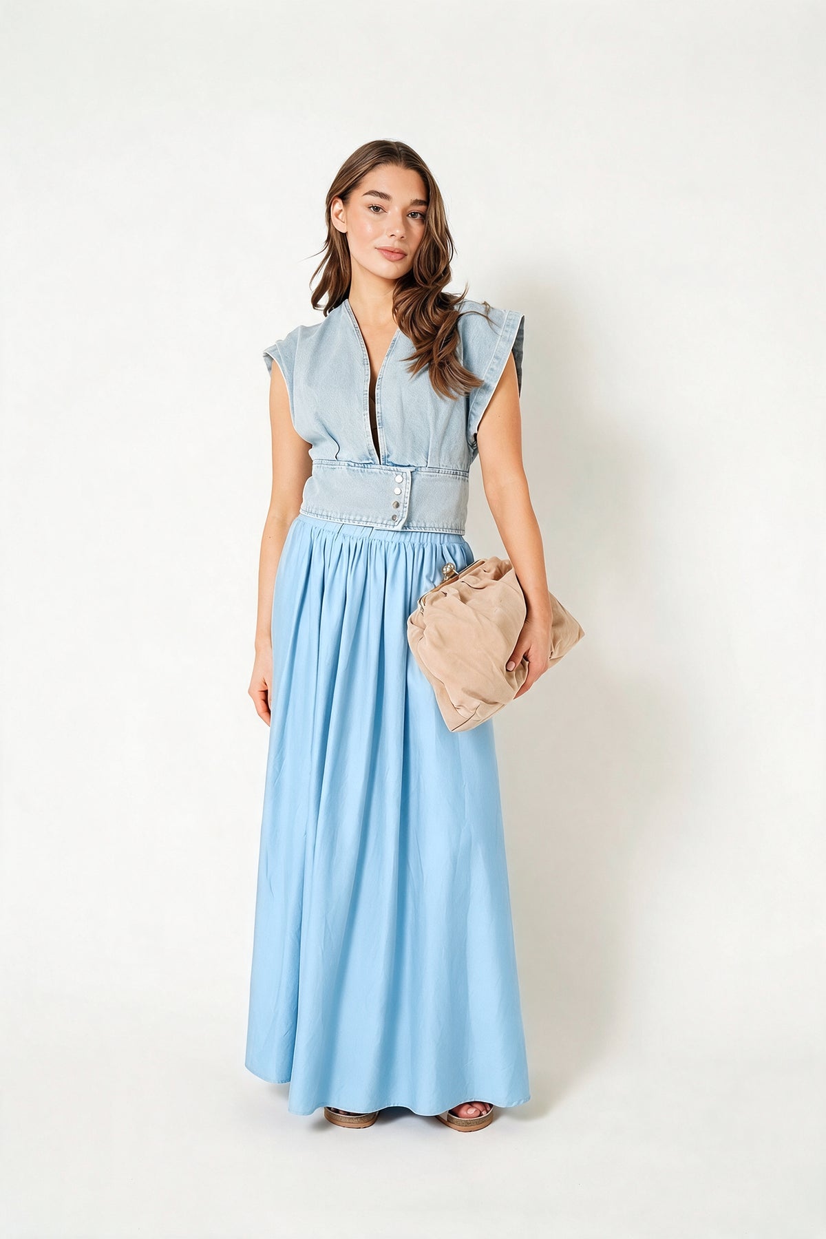 AYLIN SKIRT Light Denim Blue