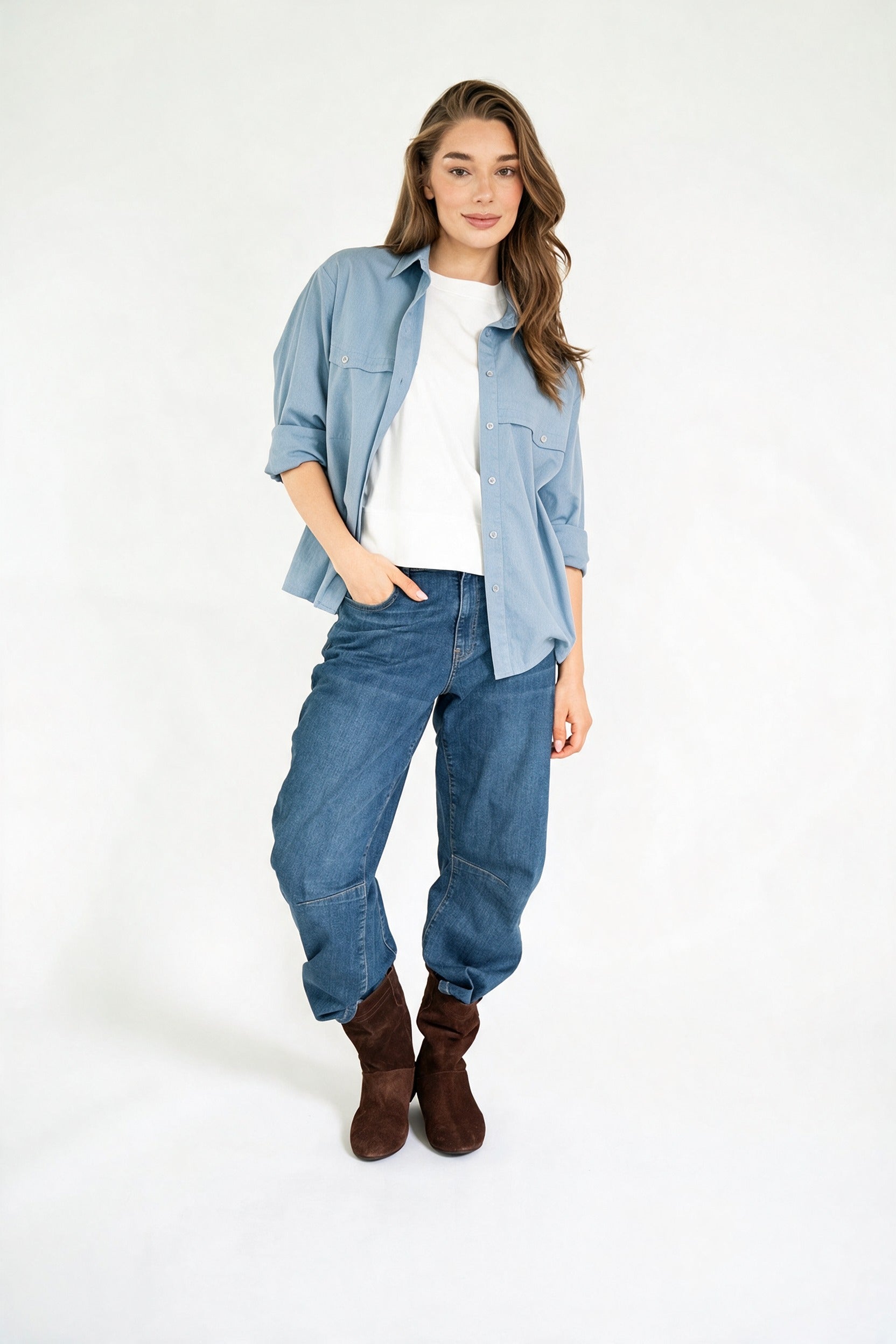 BUDBEY BLOUSE LIGHT BLUE