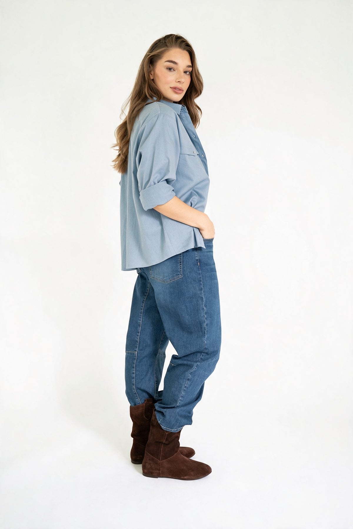 BUDBEY BLOUSE LIGHT BLUE