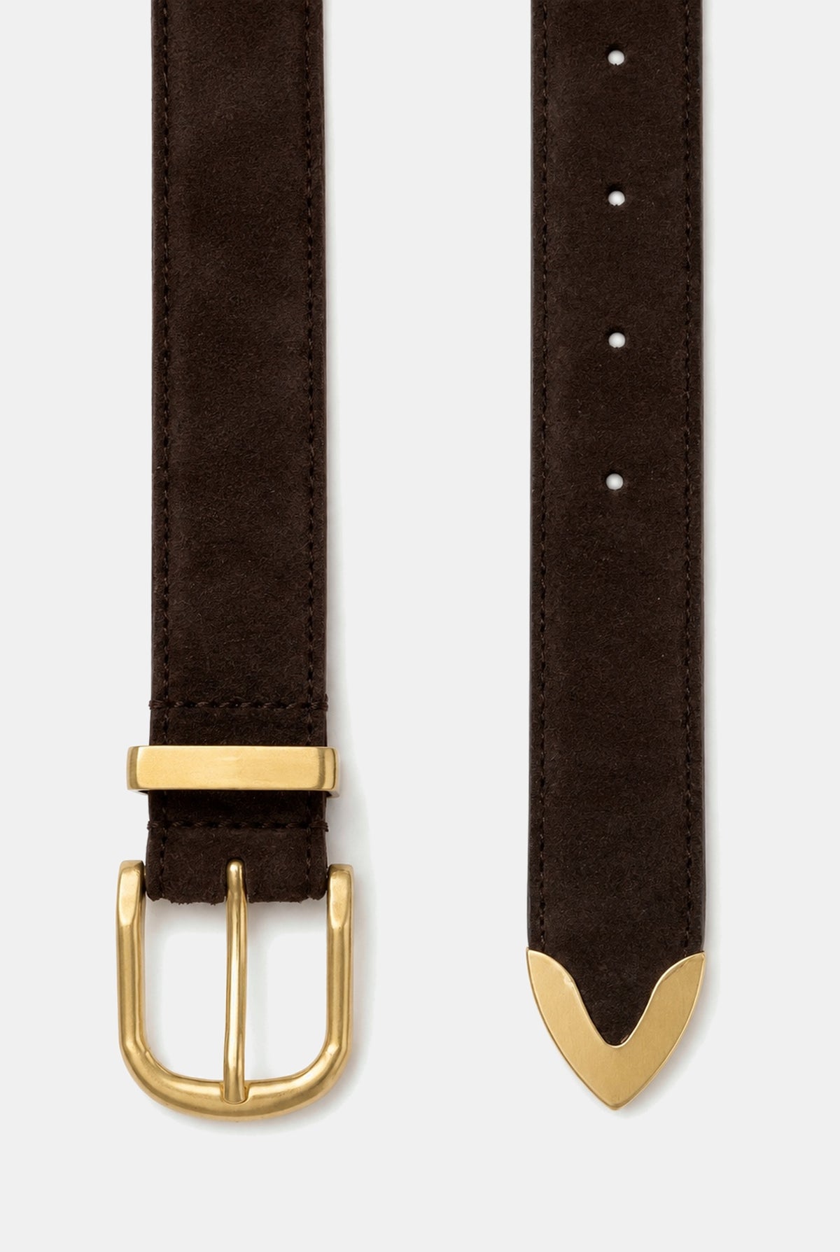 EVC BELT LEATHER Dark Brown Suede