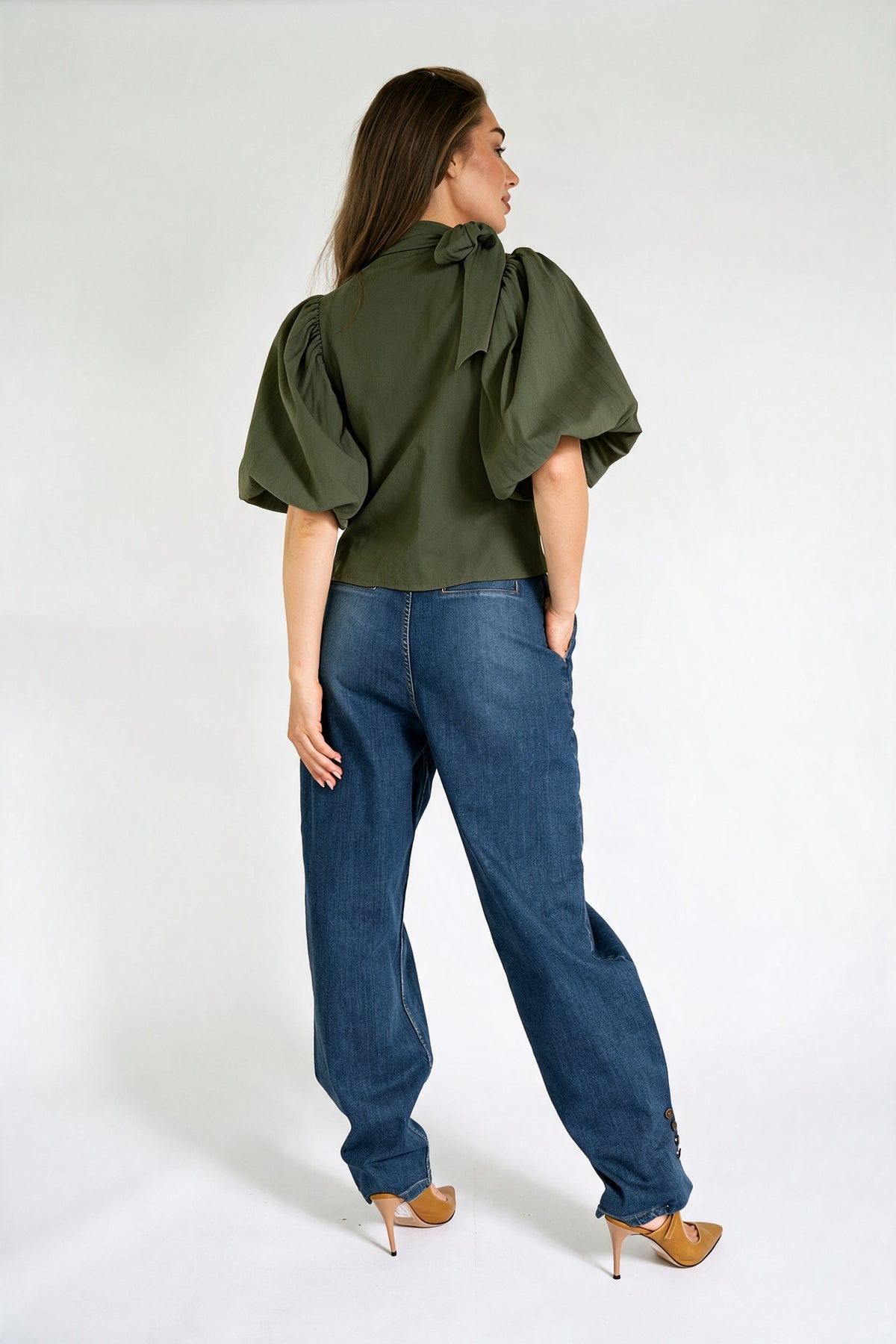 NIA BLOUSE DARK GREEN ARMY