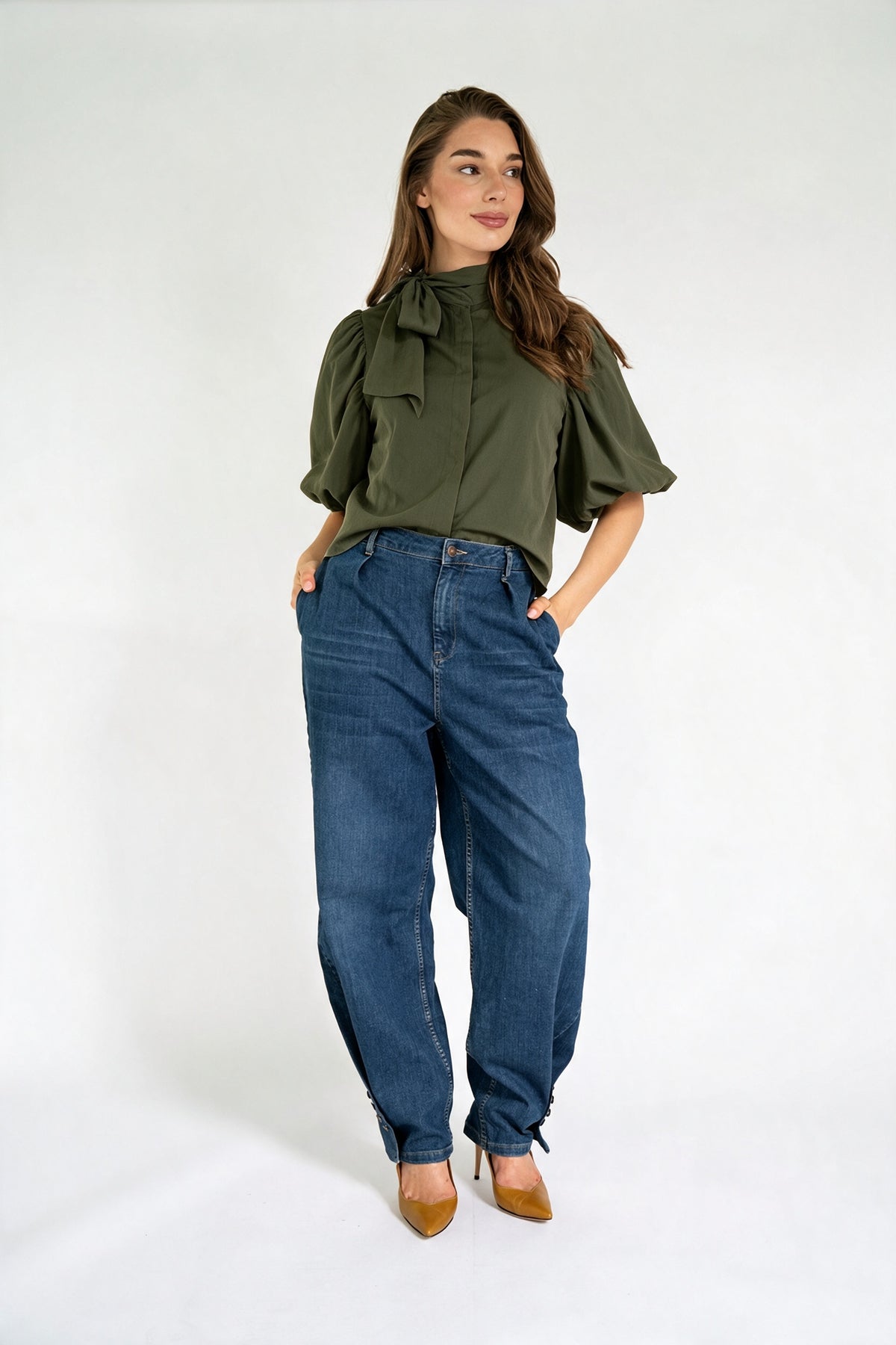 NIA BLOUSE DARK GREEN ARMY
