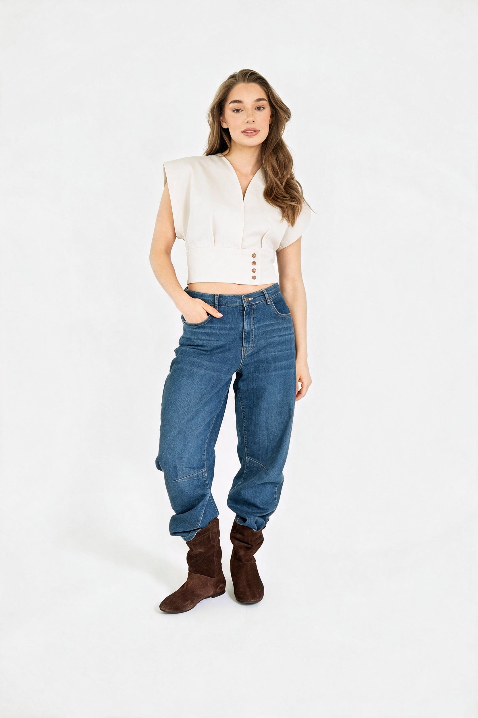 PFEIFFER TOP DENIM 26 BEIGE