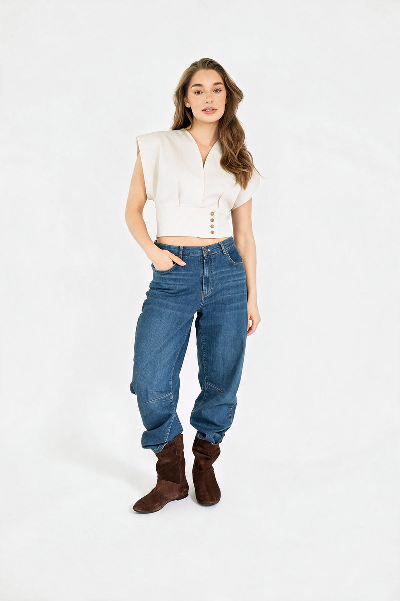 PFEIFFER TOP DENIM 26 BEIGE